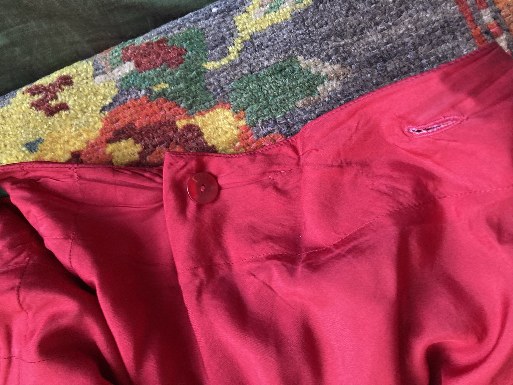 Casey Vidalenc Casey Vidalenc double layer red silk skirt Size 26" / US 2 / IT 38 - 4 Thumbnail