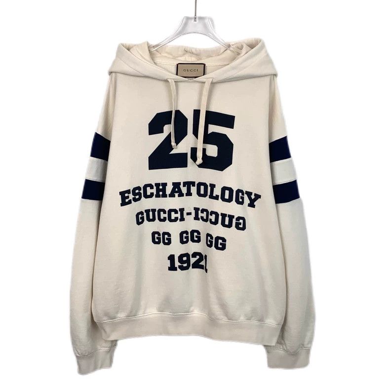 Gucci Gucci Beige logo letter print round-neck cotton hooded draw Size US L / EU 52-54 / 3 - 1 Thumbnail