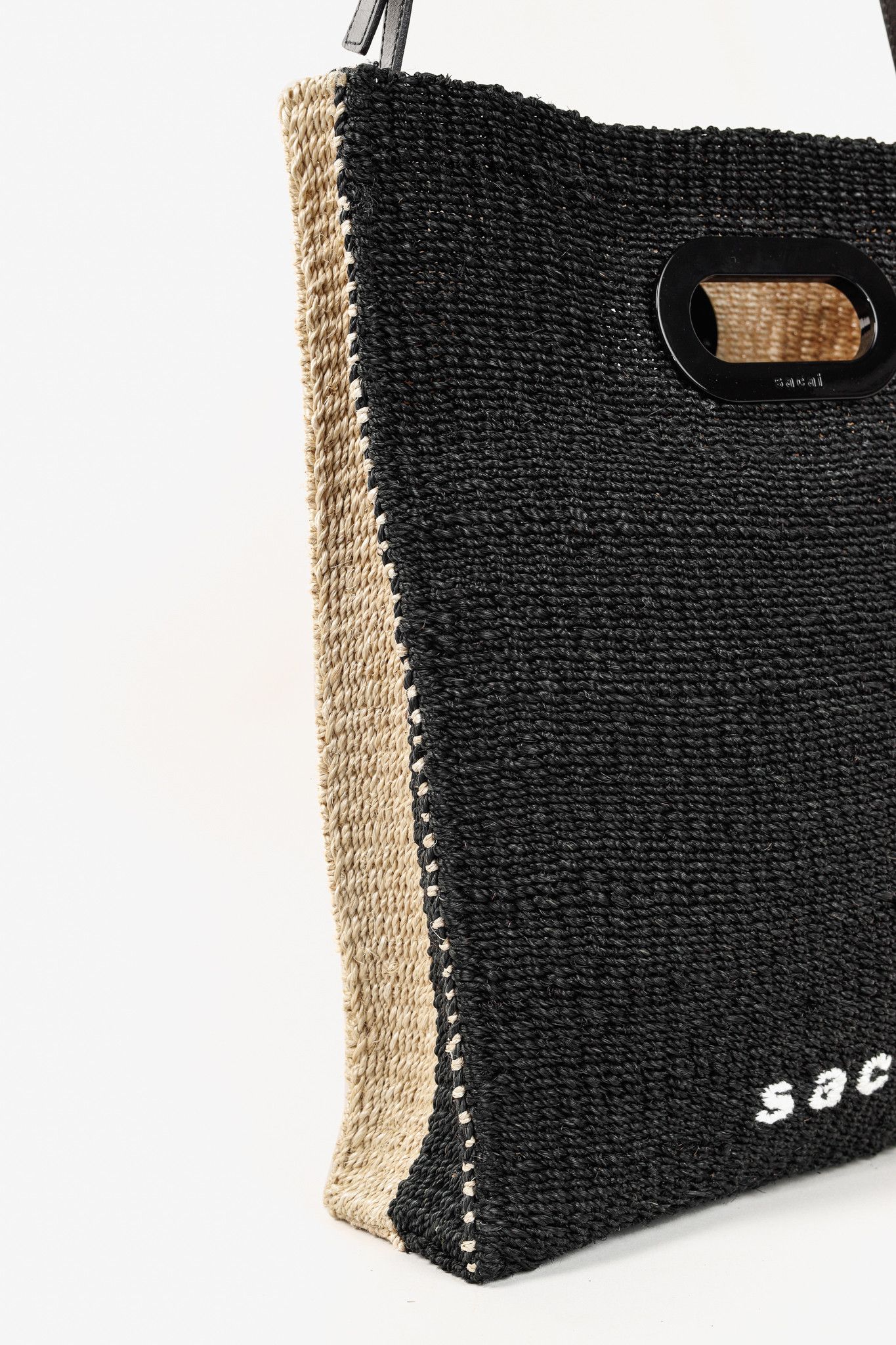 Sacai Sacai Abacá Medium Shopper Bag w/ Multi-Carry Calfskin Strap Size ONE SIZE - 8 Thumbnail