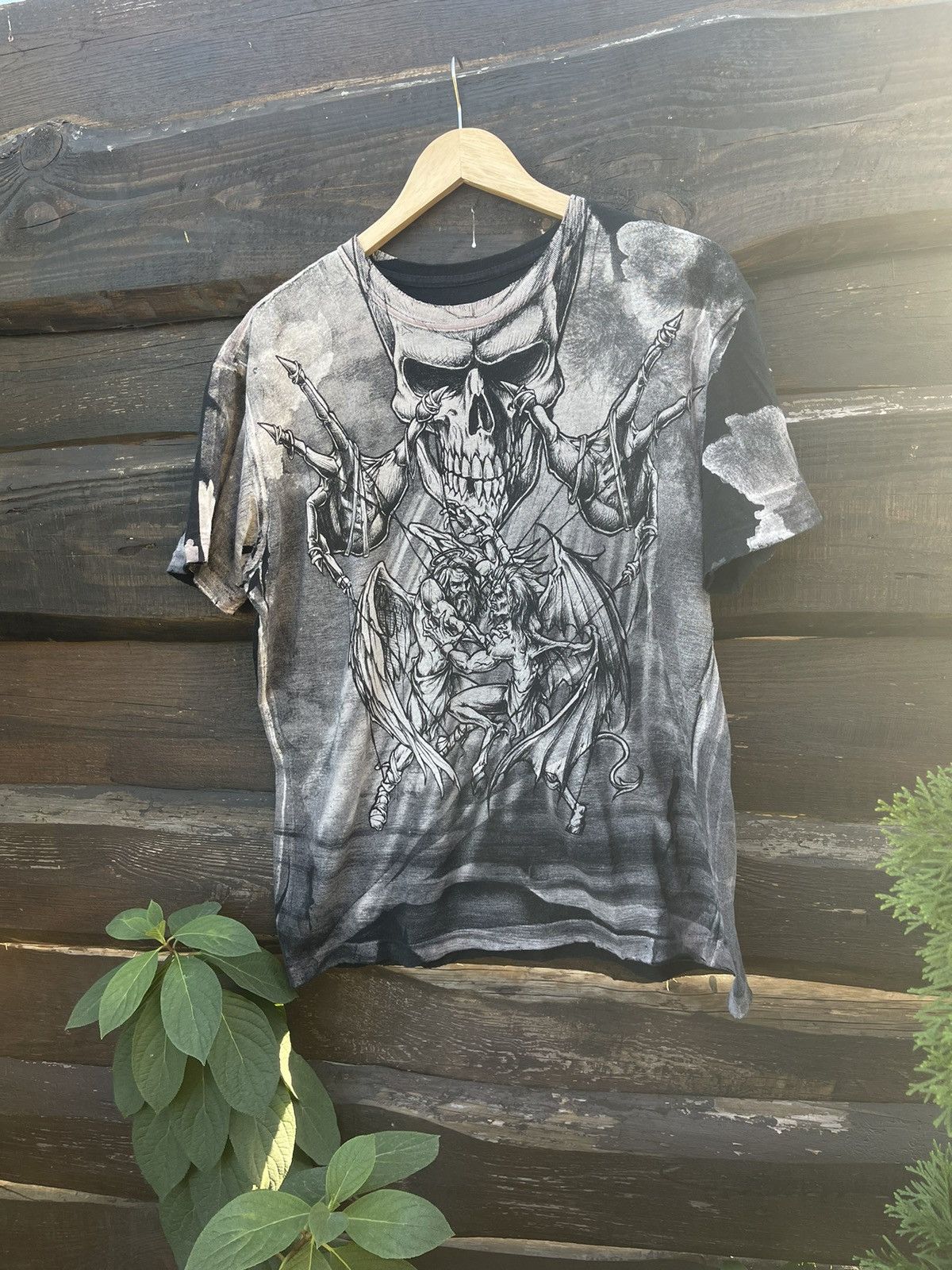 Affliction Affliction Y2K vintage scull tee print dyed t-shirt Size US L / EU 52-54 / 3 - 10 Thumbnail