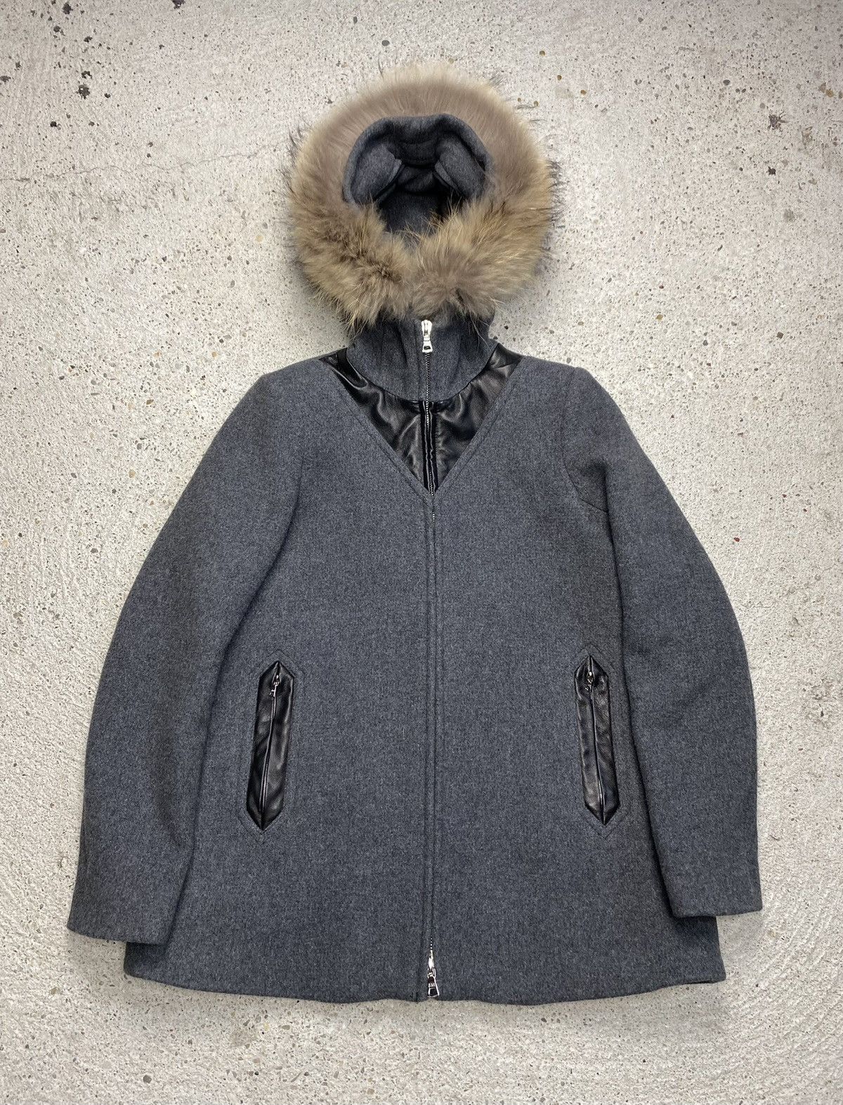 Sandro Sandro wool coat jacket new with tags grey fur Size M / US 6-8 / IT 42-44 - 16 Thumbnail