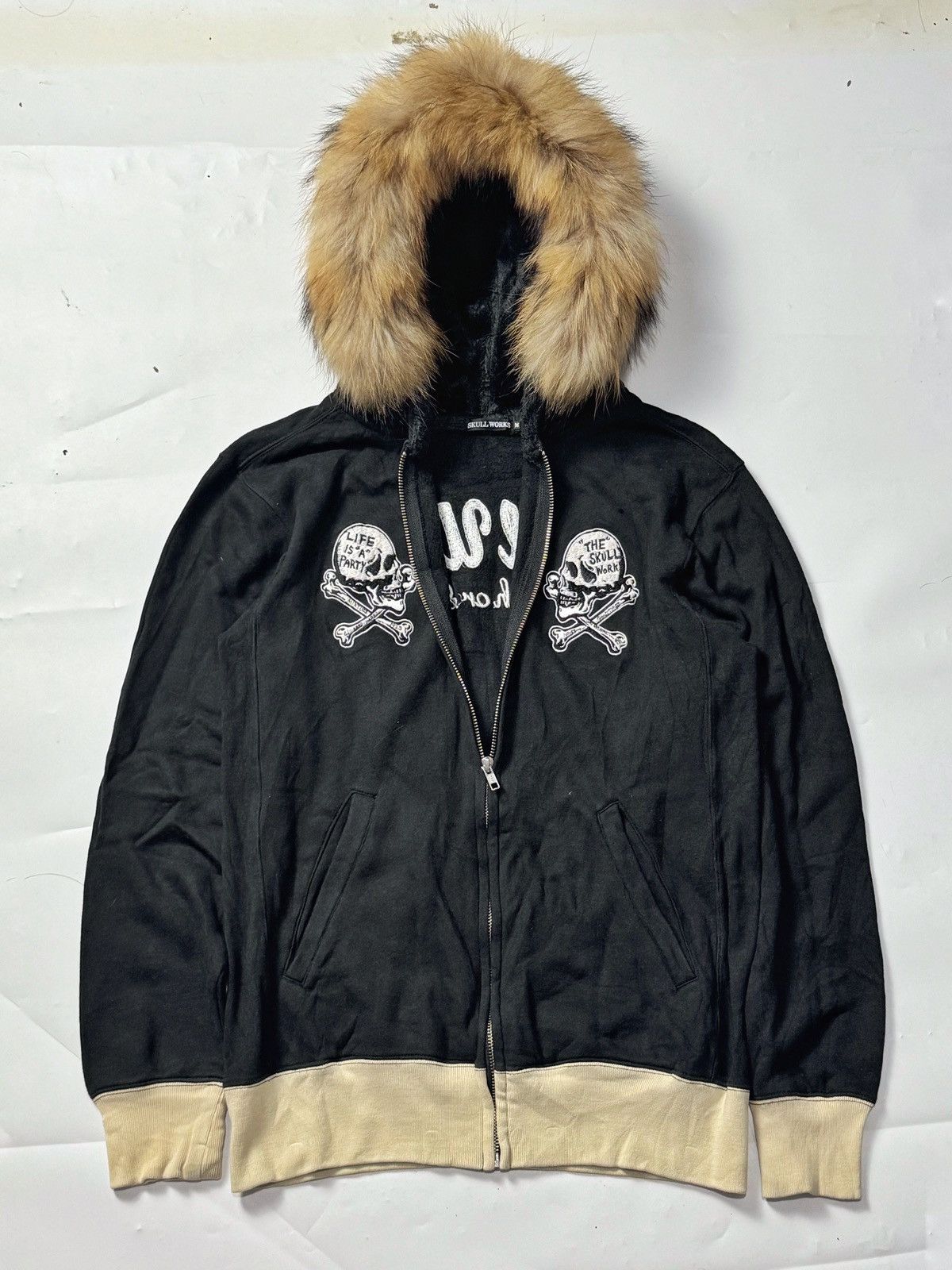 If Six Was Nine Fur Hoodie Double Skulls Bones Skull Works Size US M / EU 48-50 / 2 - 1 Thumbnail
