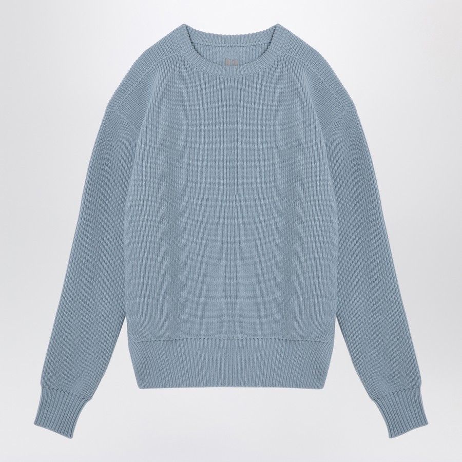 Rick Owens o1d2blof0724 Wool Crew neck Sweater in Light Blue Size US S / EU 44-46 / 1 - 1 Thumbnail
