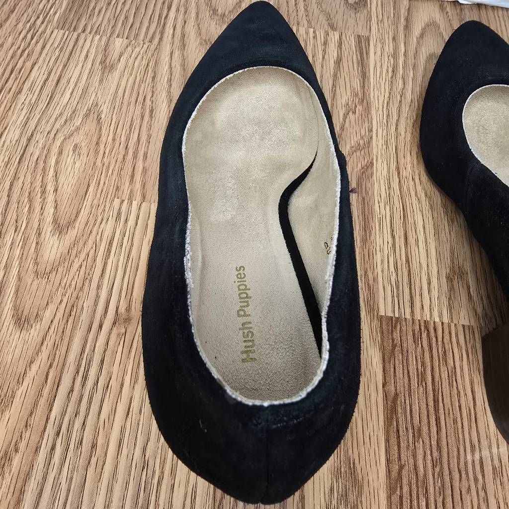 Hush Puppies Hush Puppies Sofie Pump Size 7 Black Nubuck Leather Block Heel Slip-On Shoes Size US 7 / IT 37 - 6 Thumbnail