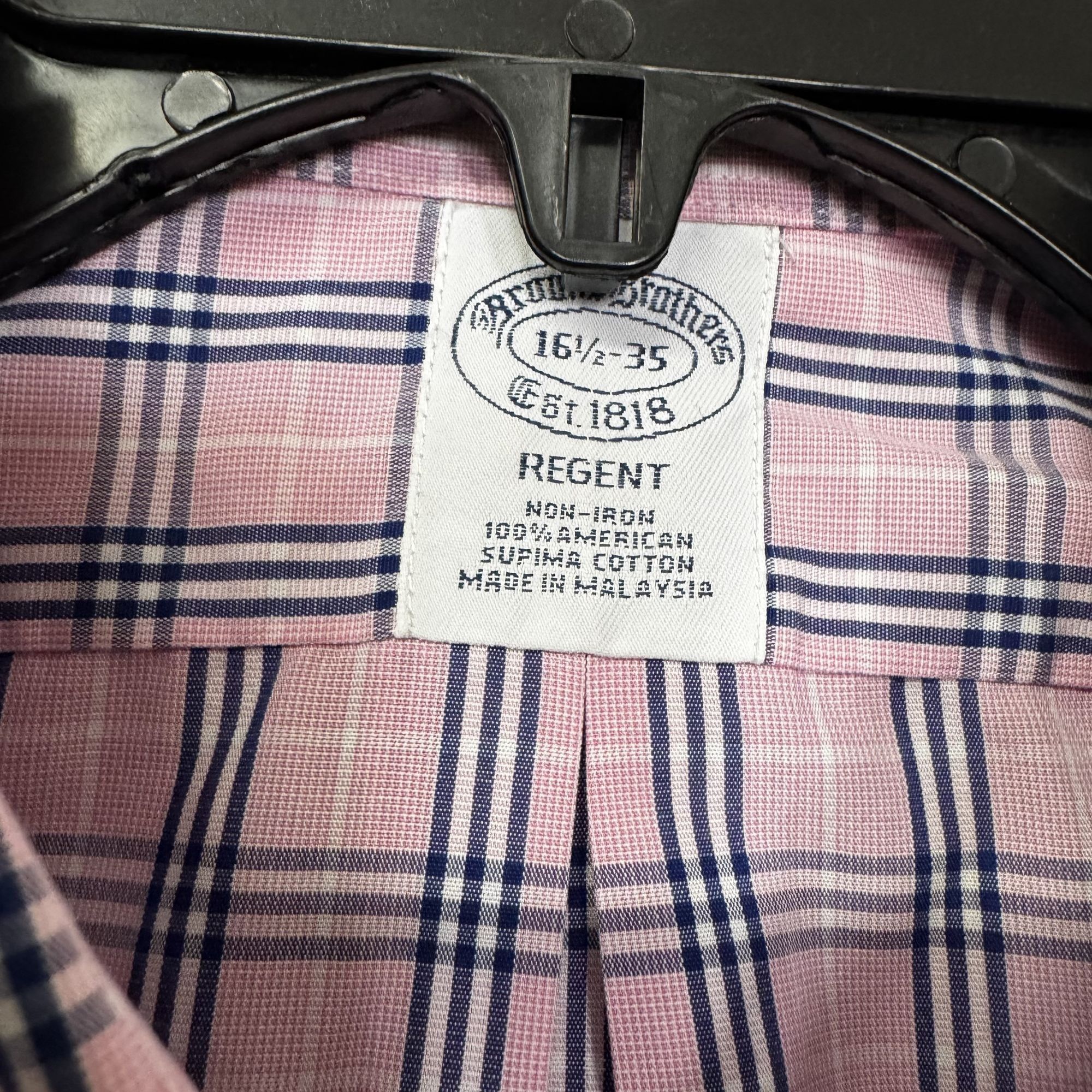 Brooks Brothers Brooks Brothers Regent Mens Shirt Size 16.5/35 Plaid Size US L / EU 52-54 / 3 - 3 Thumbnail