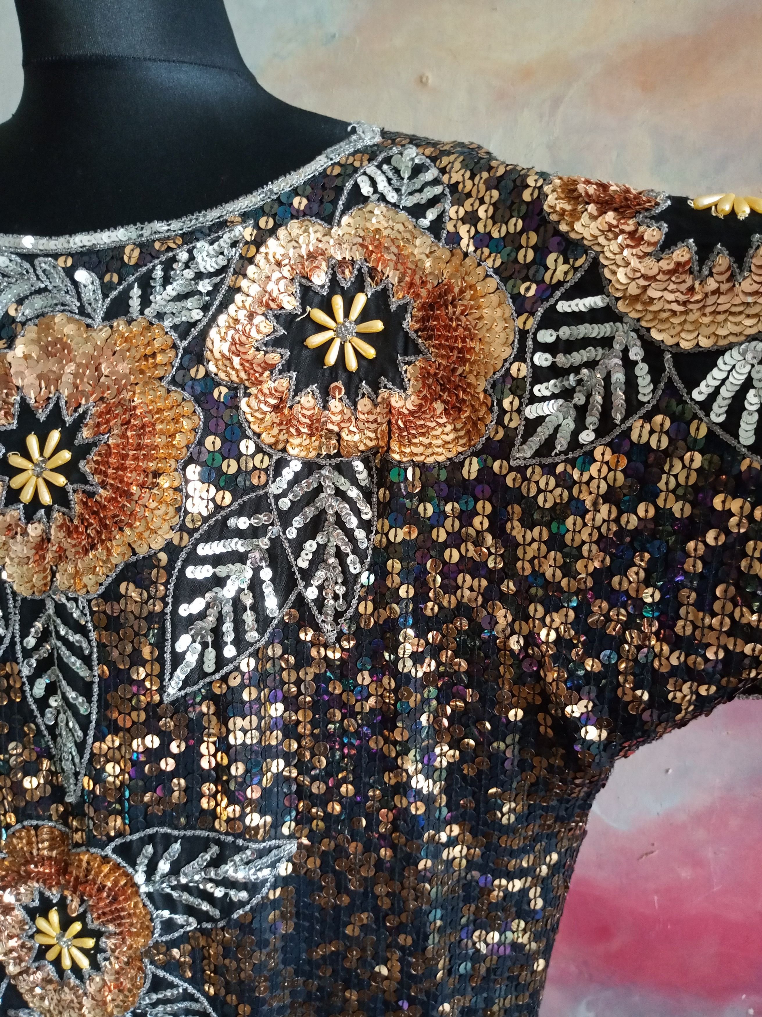 Vintage Large sequin blouse Size XL / US 12-14 / IT 48-50 - 4 Thumbnail