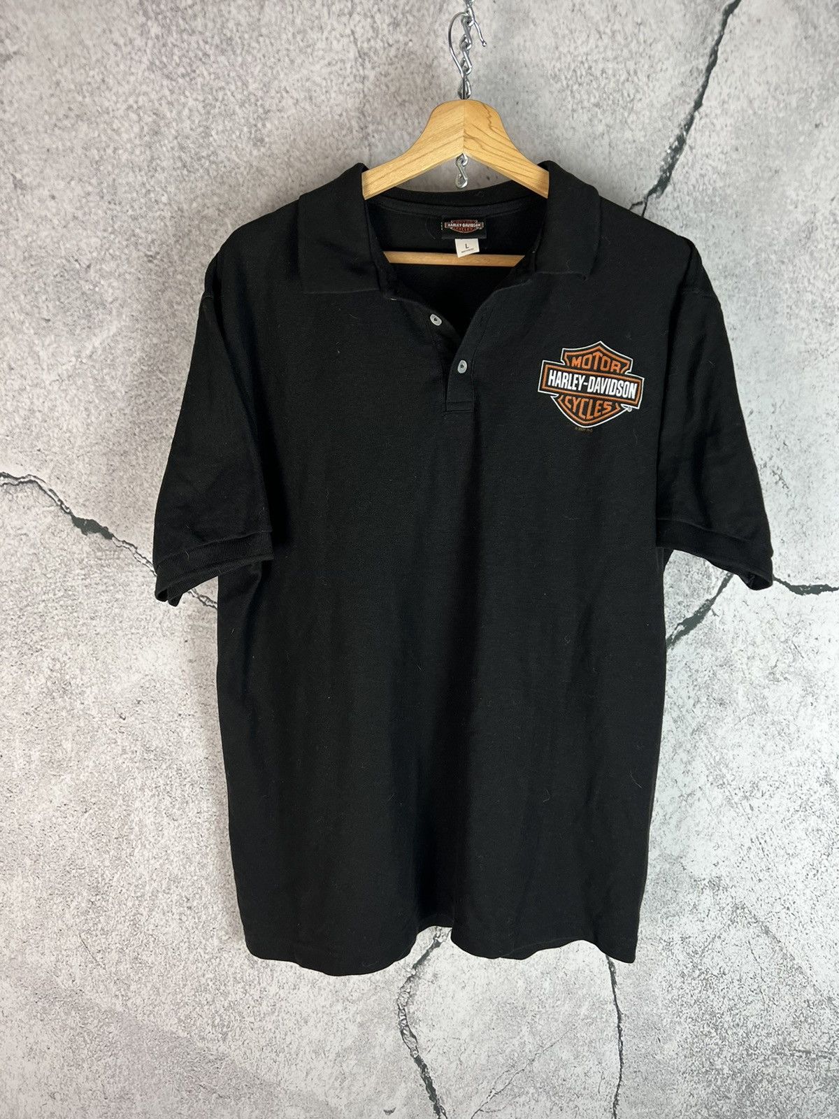 Harley Davidson × Vintage Vintage Harley Davidson Motorcycles Eagle Polo Shirt L Size US L / EU 52-54 / 3 - 1 Thumbnail