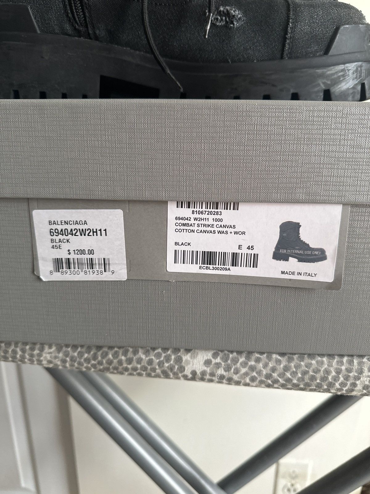 Balenciaga Balenciaga Black Combat Canvas Strike Boots Size US 12 / EU 45 - 14 Thumbnail