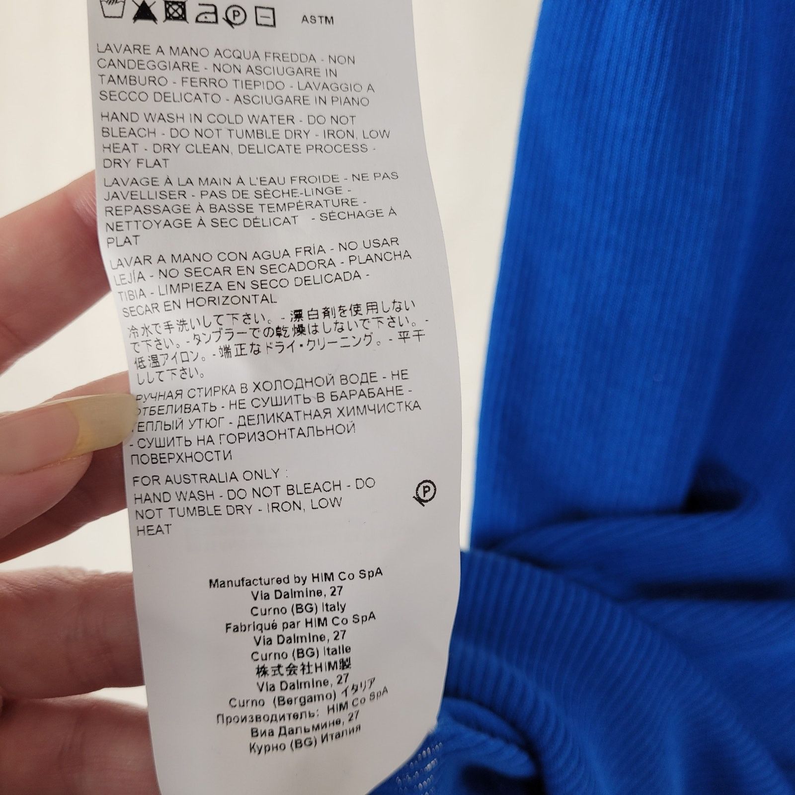 Rochas NWT Rochas Paris Blue Ribbed Logo Tank Top Size XL Designer Size XL / US 12-14 / IT 48-50 - 10 Thumbnail