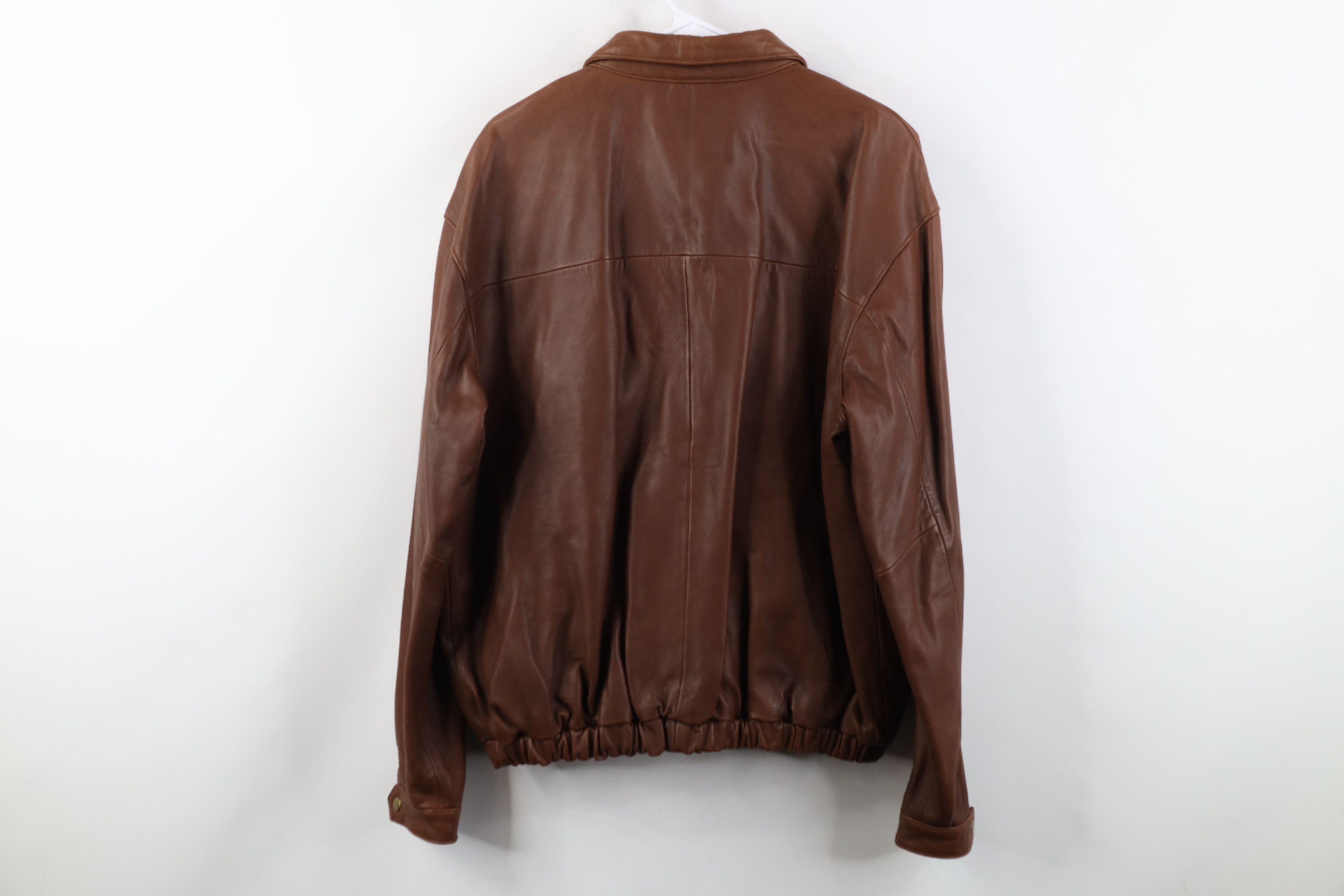 Vintage Vintage 90s Y2K Streetwear Leather Cafe Bomber Jacket Brown Size US M / EU 48-50 / 2 - 14 Thumbnail