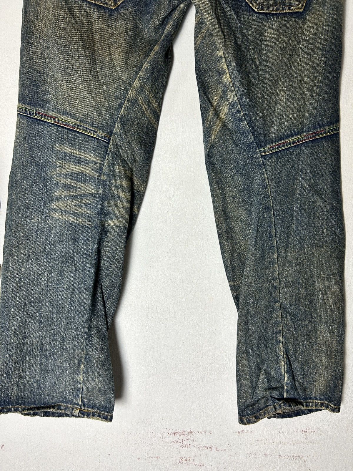 Japanese Brand Breath Mint Double Waist Jeans Sick Faded Bondage Punk Size US 33 - 10 Thumbnail