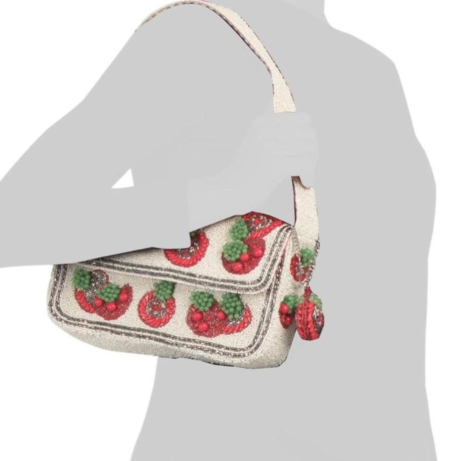 Marsell TikTok Viral Tomato Beaded Bag with Red Gingham Lining Size ONE SIZE - 3 Thumbnail