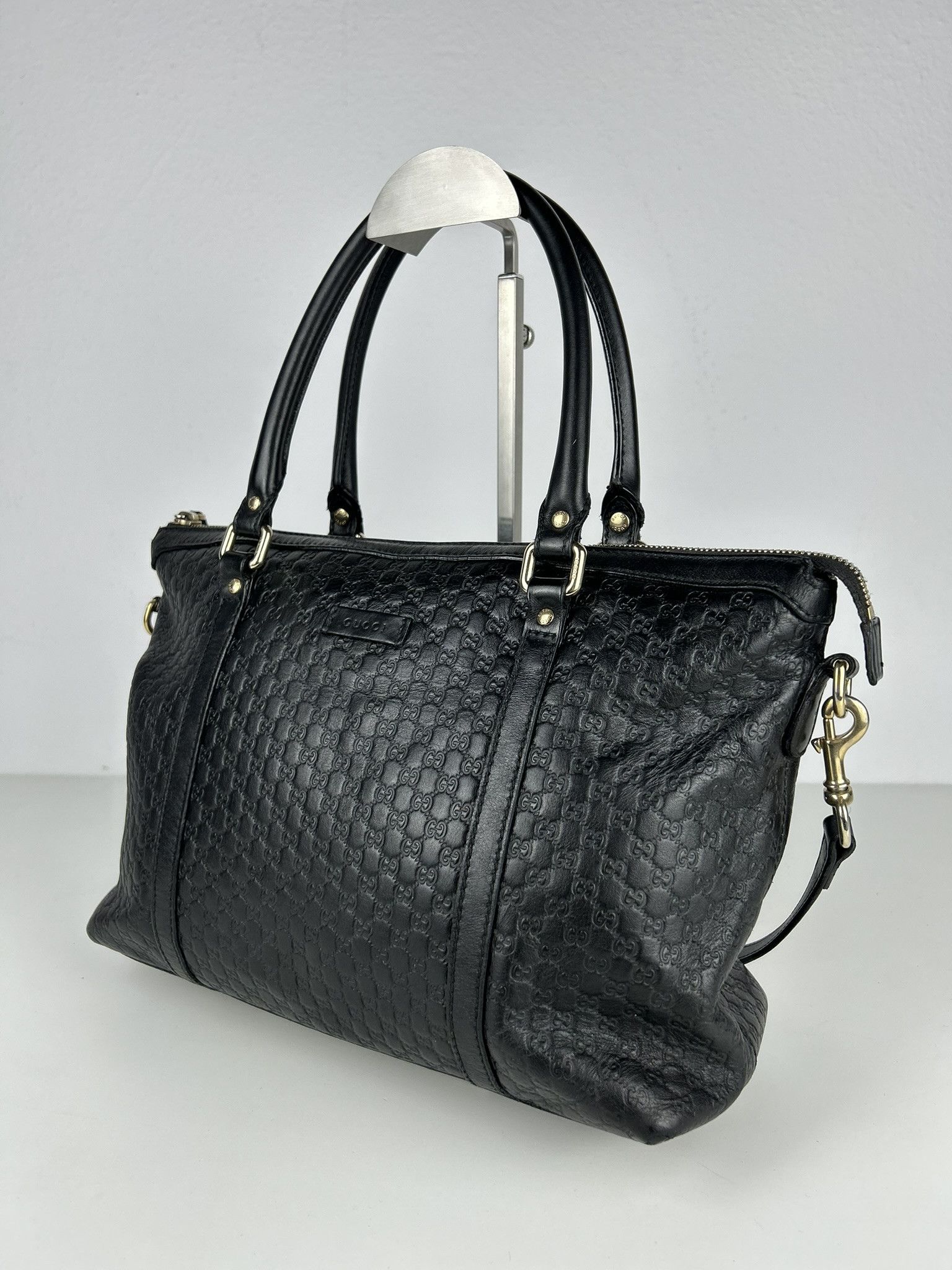 Gucci Gucci microguccissima black leather top zip handbag Size ONE SIZE - 6 Thumbnail