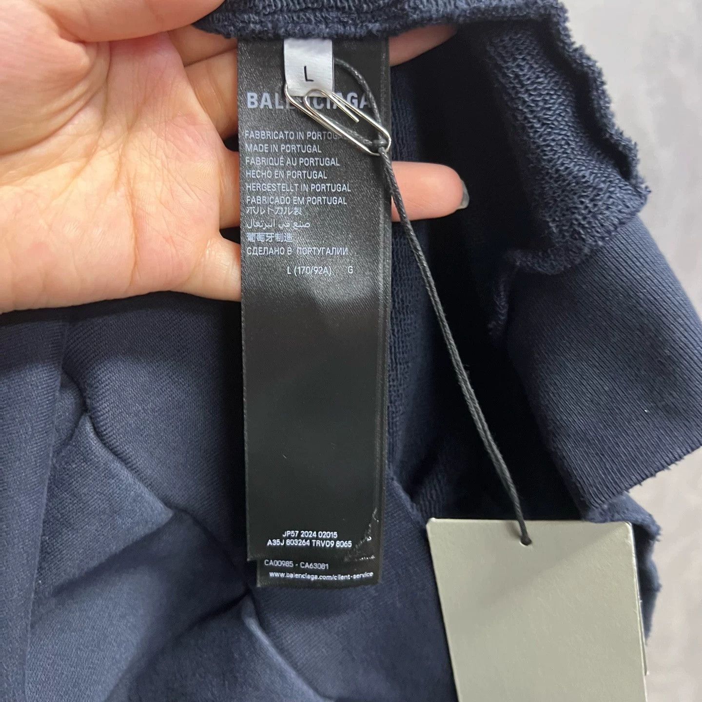 Balenciaga Balenciaga 2024 Navy Letter Print Zip Hoodie Size US L / EU 52-54 / 3 - 3 Thumbnail