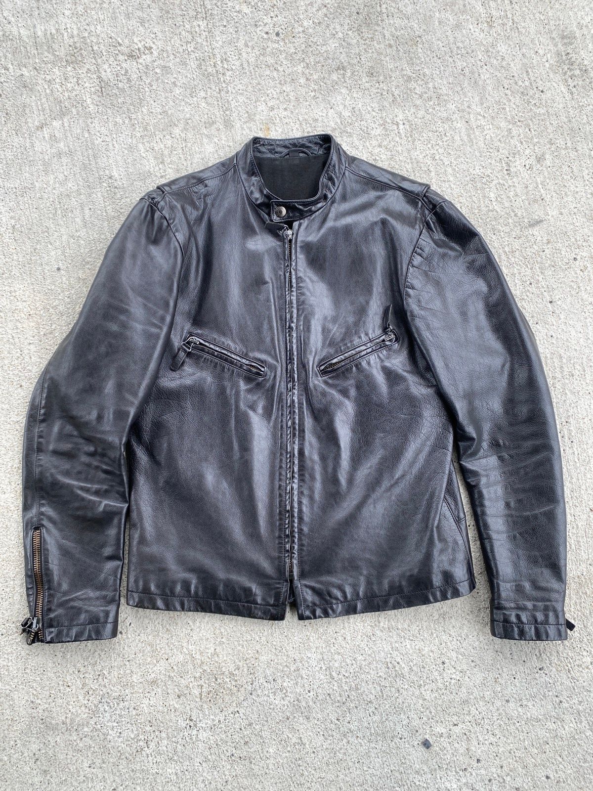 Pre-owned Helmut Lang A/w 2000 Cafe Racer Leather Jacket In Black