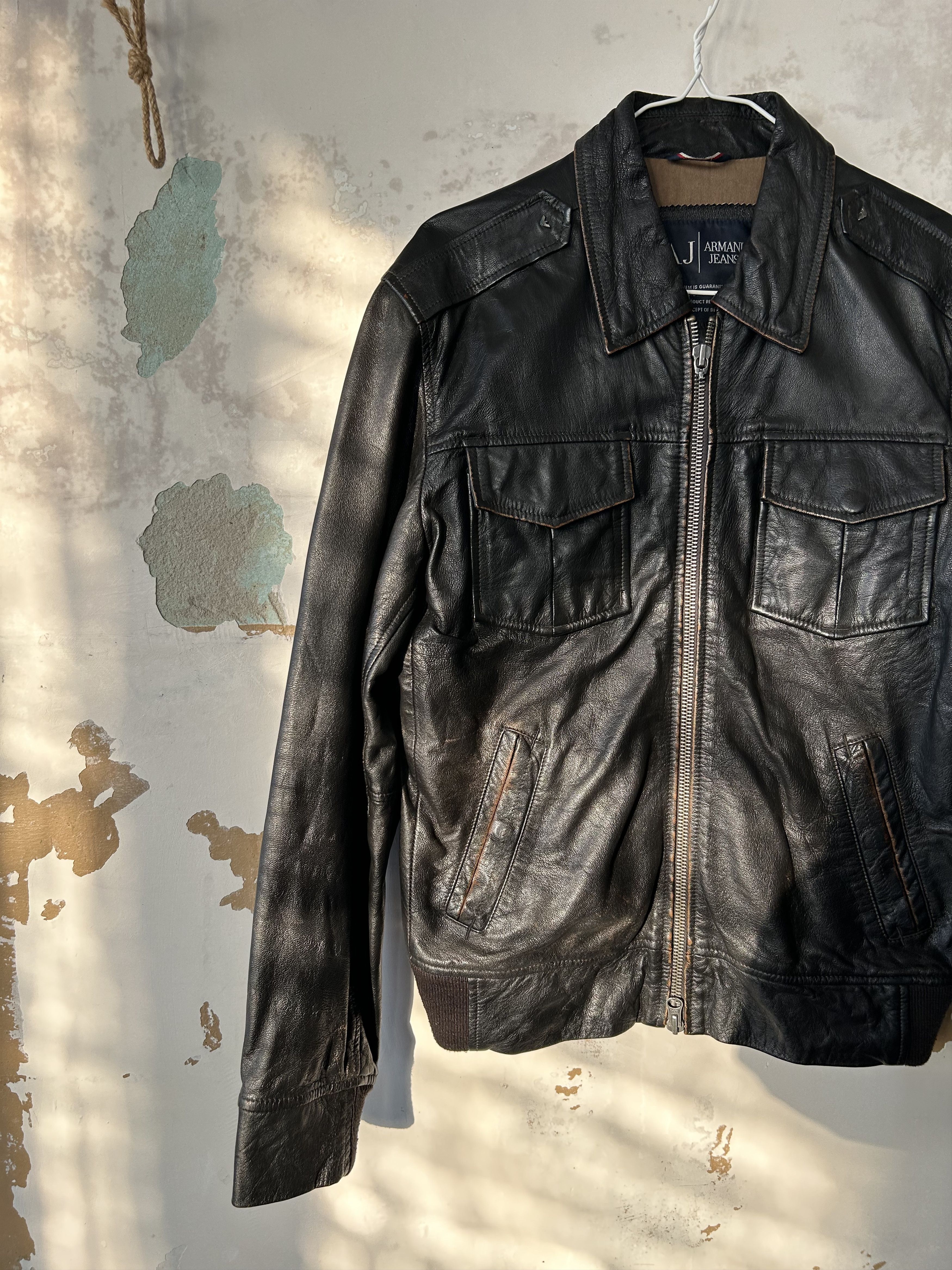 Armani Armani Jeans Leather Jacket Men size M Size US M / EU 48-50 / 2 - 3 Thumbnail