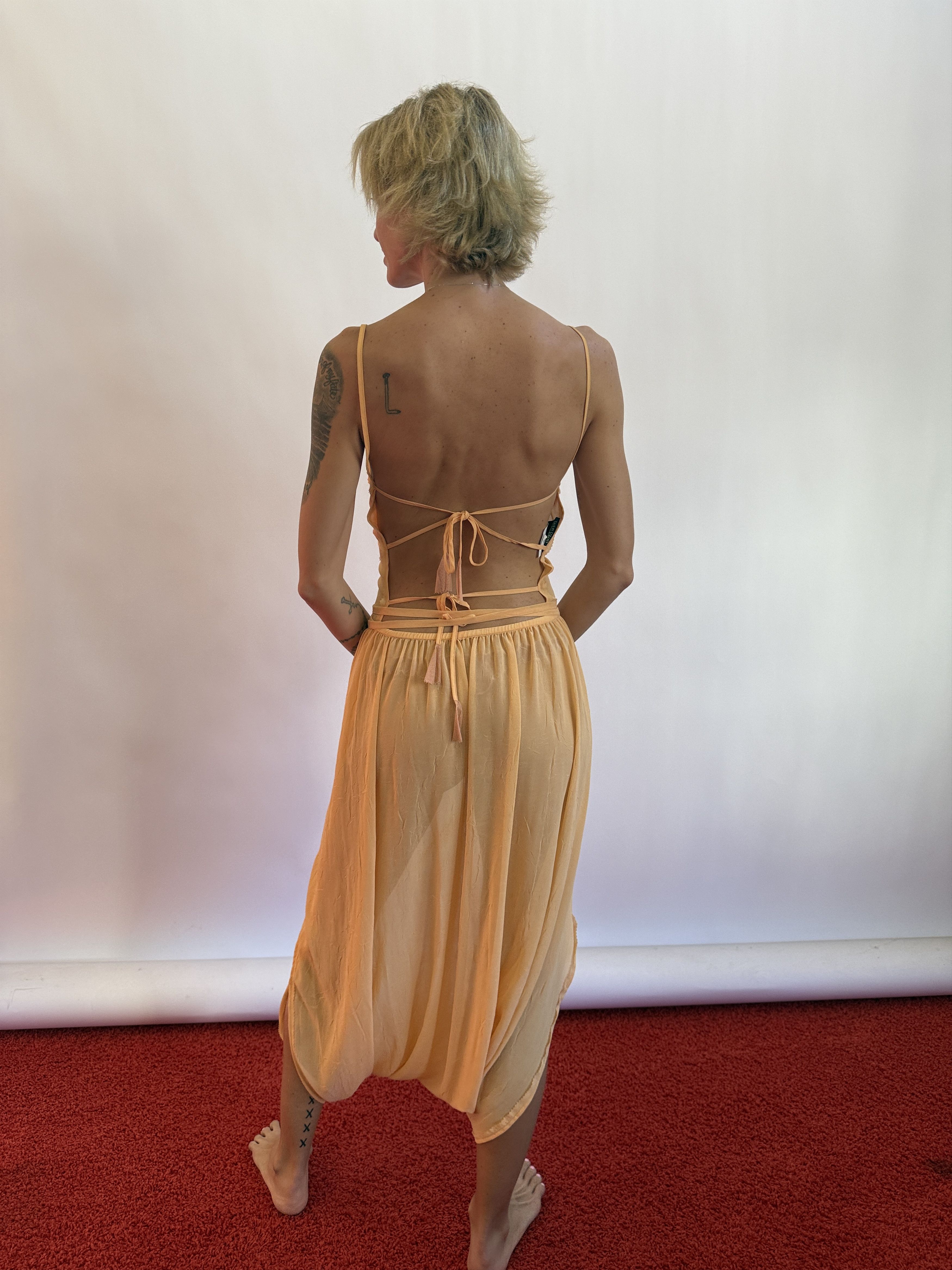Jean Paul Gaultier vintage New Insane Long Wrap Dress Textured Fabric Size L / US 10 / IT 46 - 7 Thumbnail