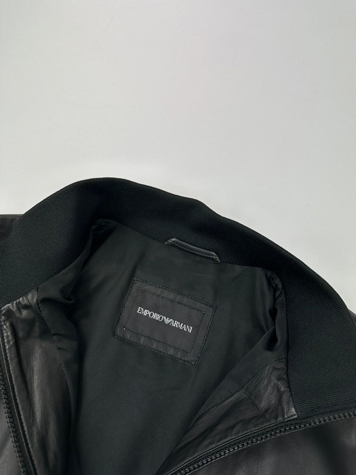 Emporio Armani Emporio Armani FW2019 Black Lamb Leather Bomber Jacket Size US M / EU 48-50 / 2 - 8 Thumbnail