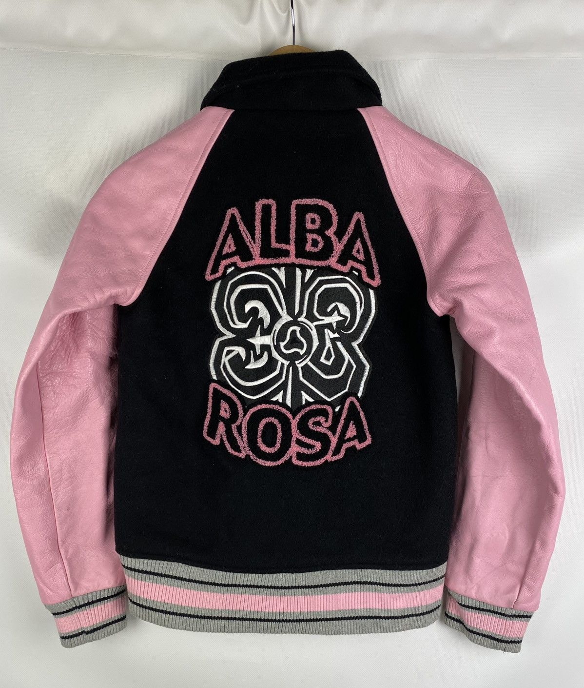 Japanese Brand Alba Rosa My Tane varsity leather / wool bomber jacket Size S / US 4 / IT 40 - 15 Thumbnail
