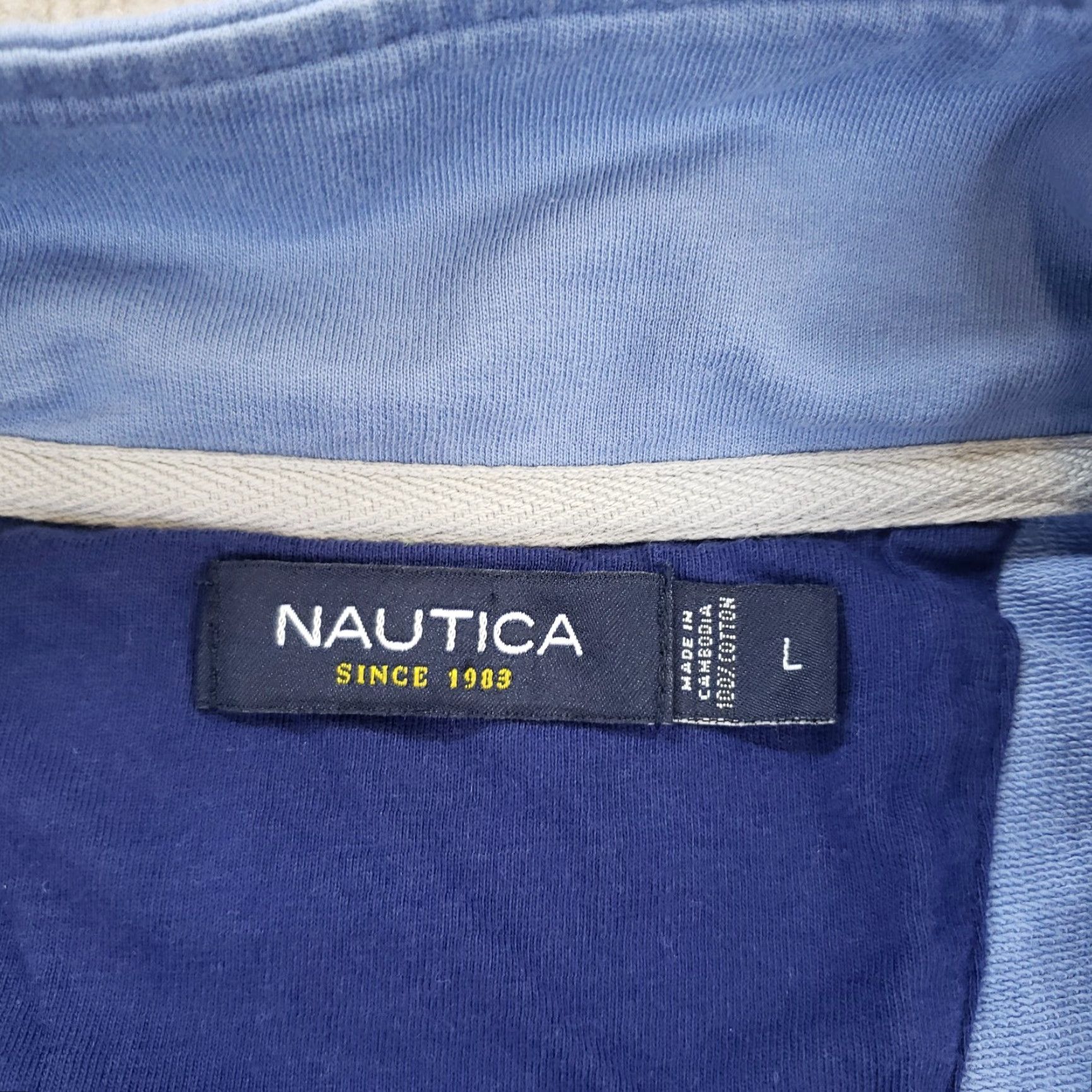 Nautica Nautica Mens Long Sleeve 1/4 Zip Mock Neck Shirt Large Blue Size US L / EU 52-54 / 3 - 5 Thumbnail