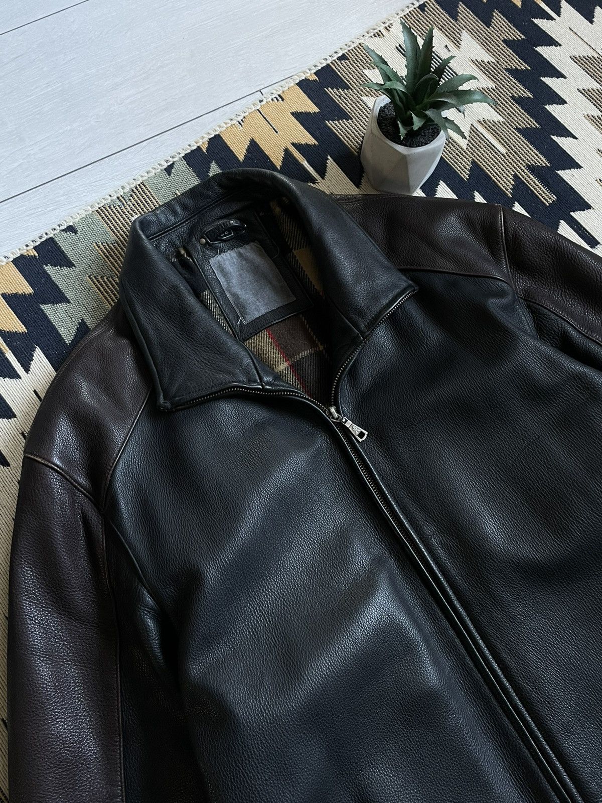 Vintage Vintage 90’s Real Leather Aviator Jacket Size US L / EU 52-54 / 3 - 4 Thumbnail