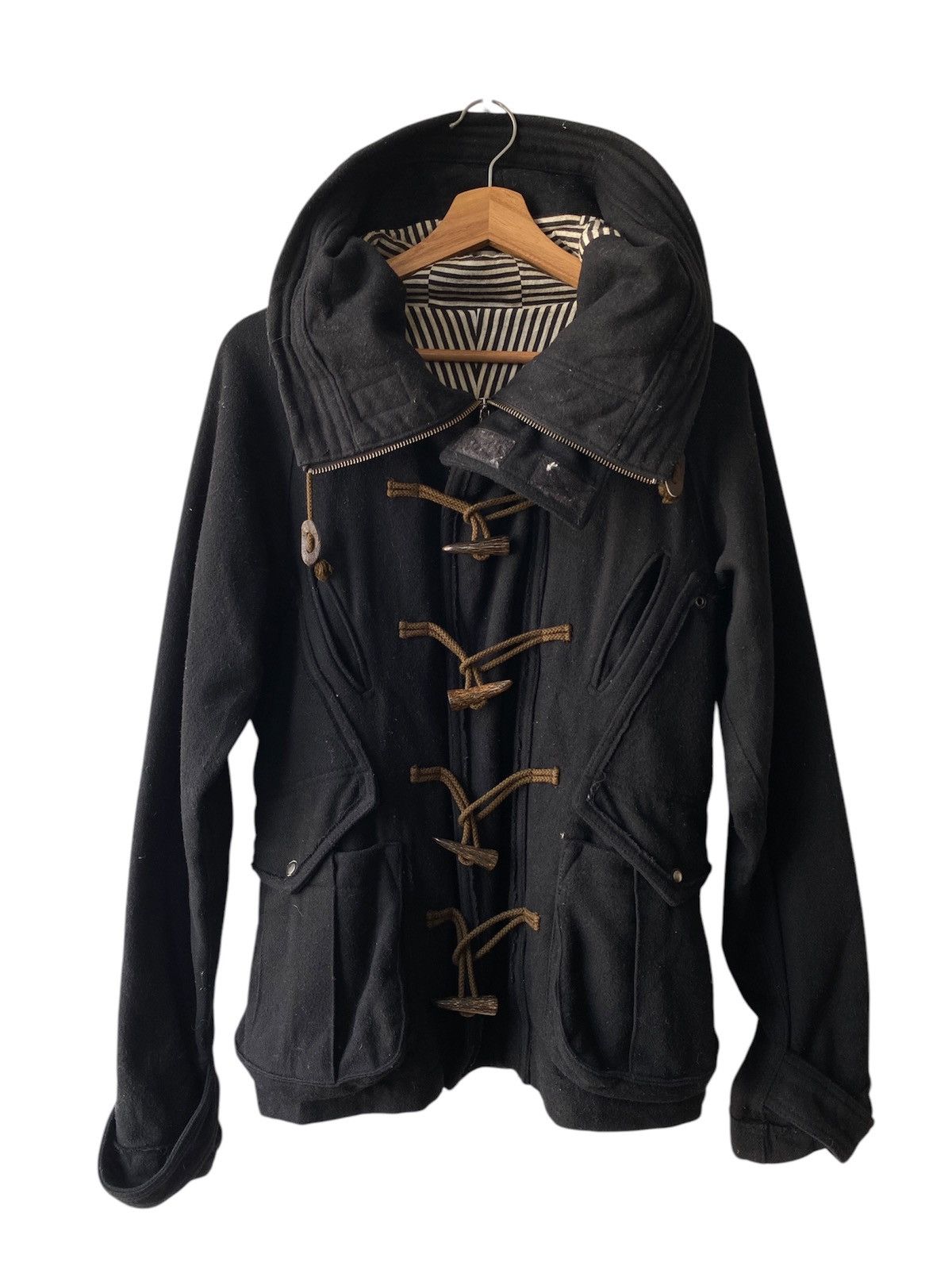Japanese Brand Japan Brand PPFM Multipocket Duffel Hoodie Wool Jacket Size US M / EU 48-50 / 2 - 1 Thumbnail
