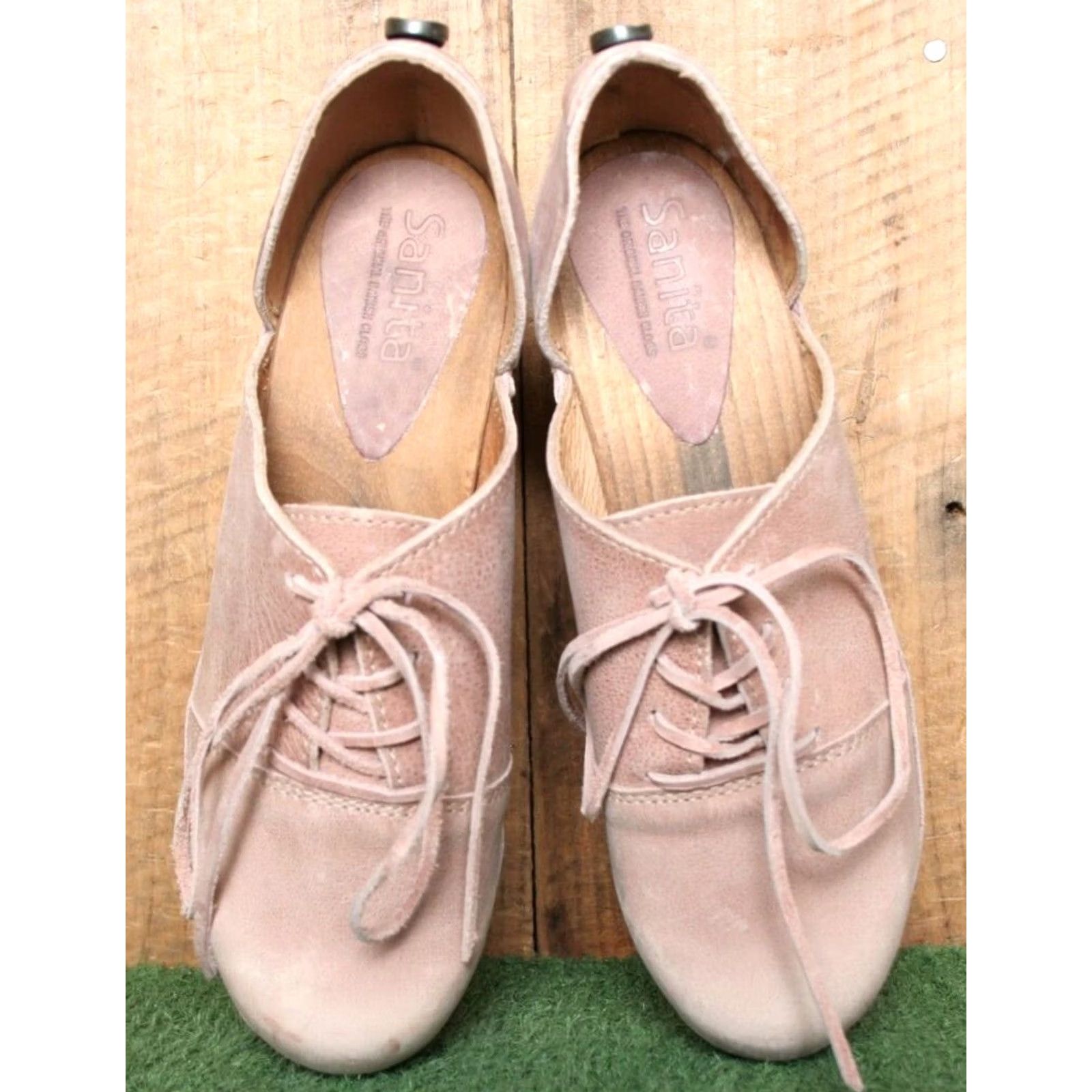 Vintage VINTAGE SANITA Theodora Mauve Leather D'Orsay Clog 3.25" Heeled Pumps EUR 37 ≈ US 6.5 Womens Shoes Leather Mauve D'Orsay 37 6.5 Size US 7 / IT 37 - 4 Thumbnail