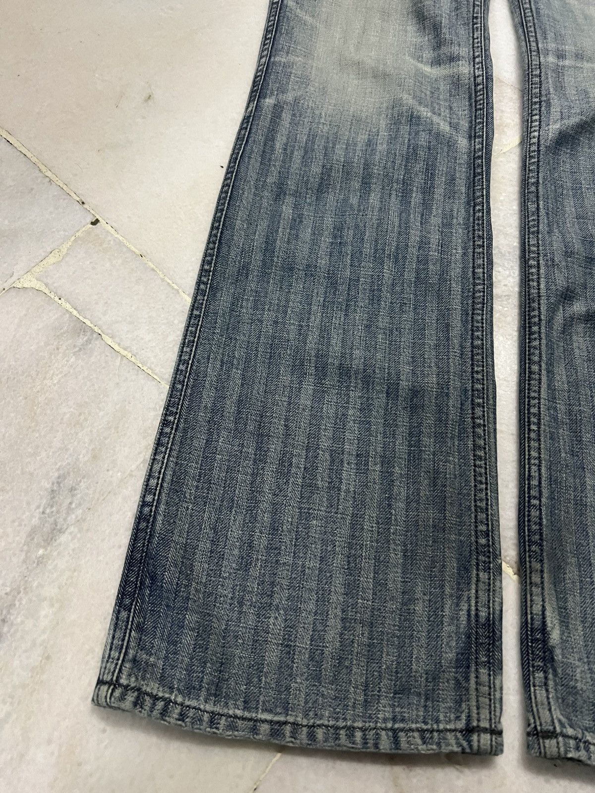 If Six Was Nine 💥Flare💥Roar Love & Peace Stripe Jeans Size US 29 - 3 Thumbnail
