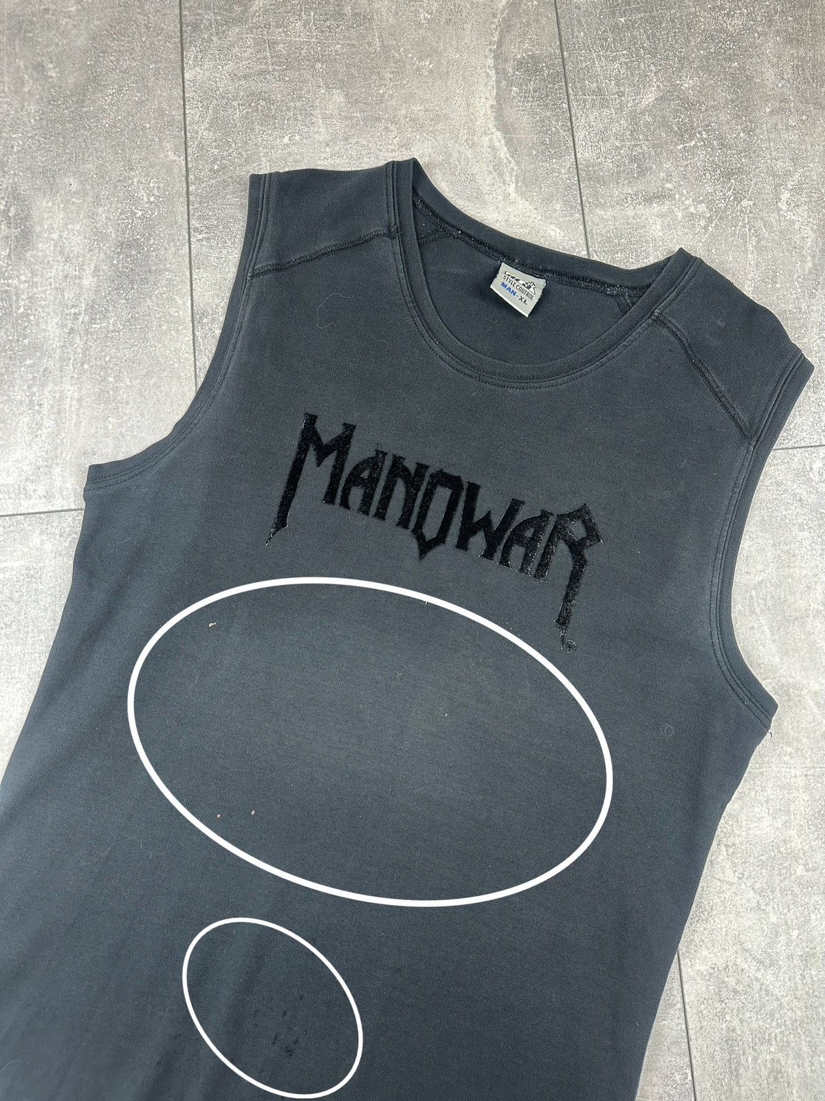Gildan Manowar Vintage Rare Distressed Band Rock Crop Shirt Size US XL / EU 56 / 4 - 3 Thumbnail