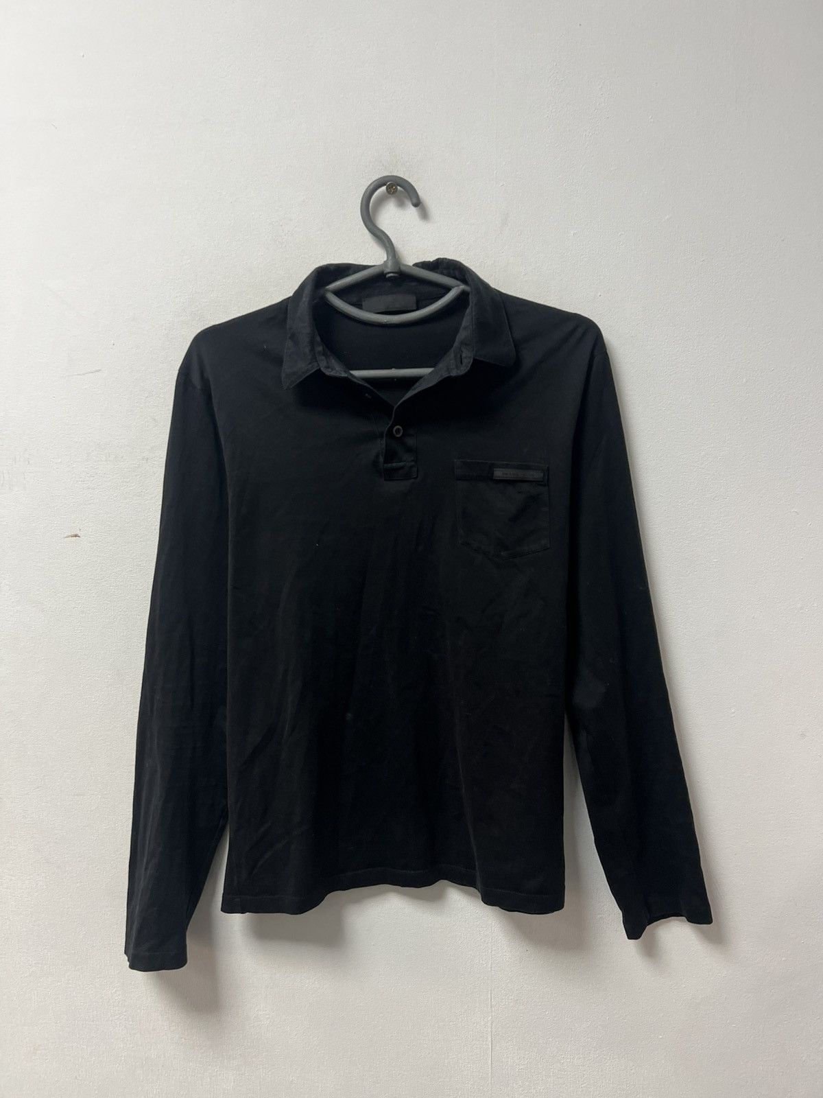 Prada Prada Black Long-Sleeve Polo Shirt – Size S Mens Size US S / EU 44-46 / 1 - 1 Thumbnail