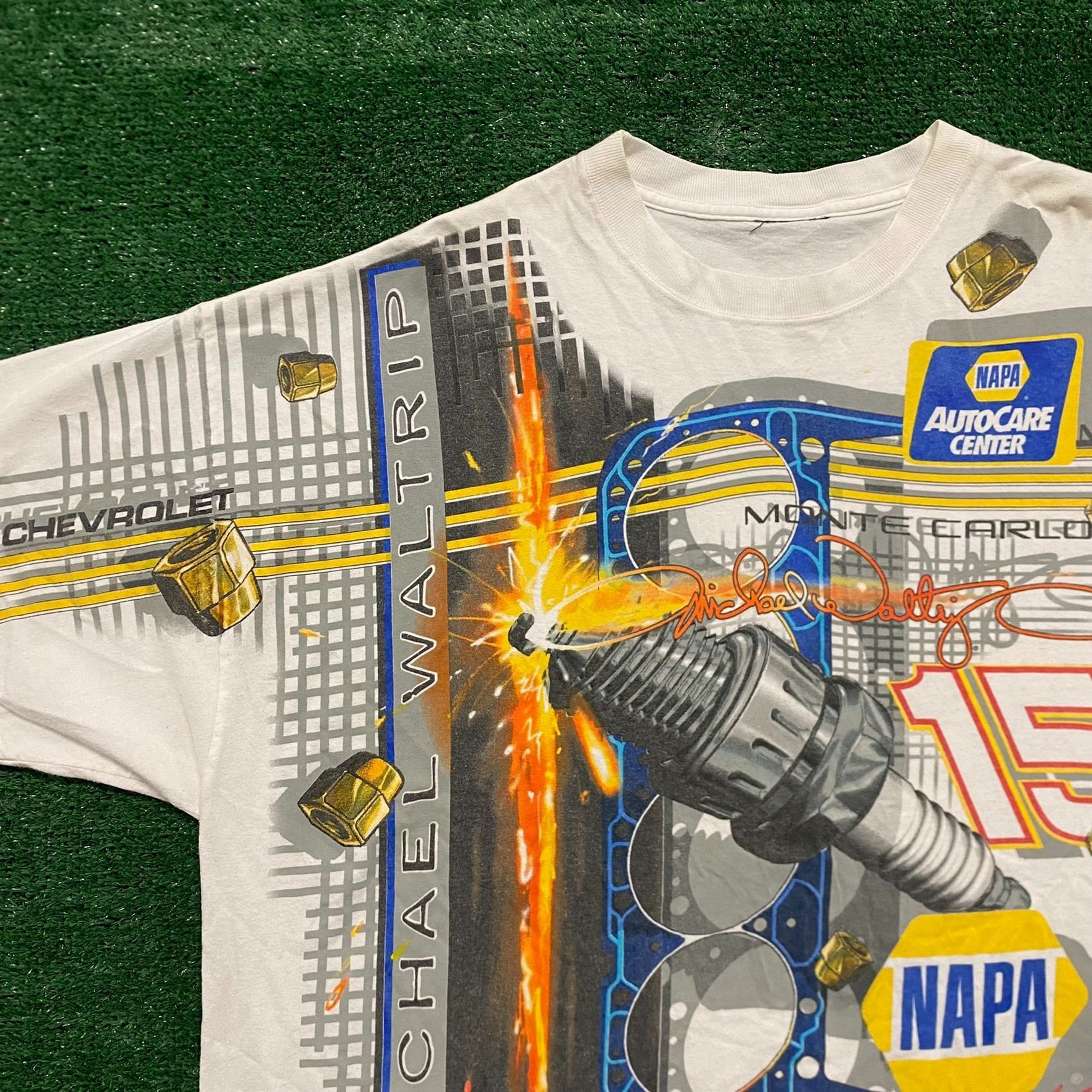 NASCAR Vintage 90s NAPA NASCAR AOP Baggy Essential Racing Tee Size US XXL / EU 58 / 5 - 2 Thumbnail