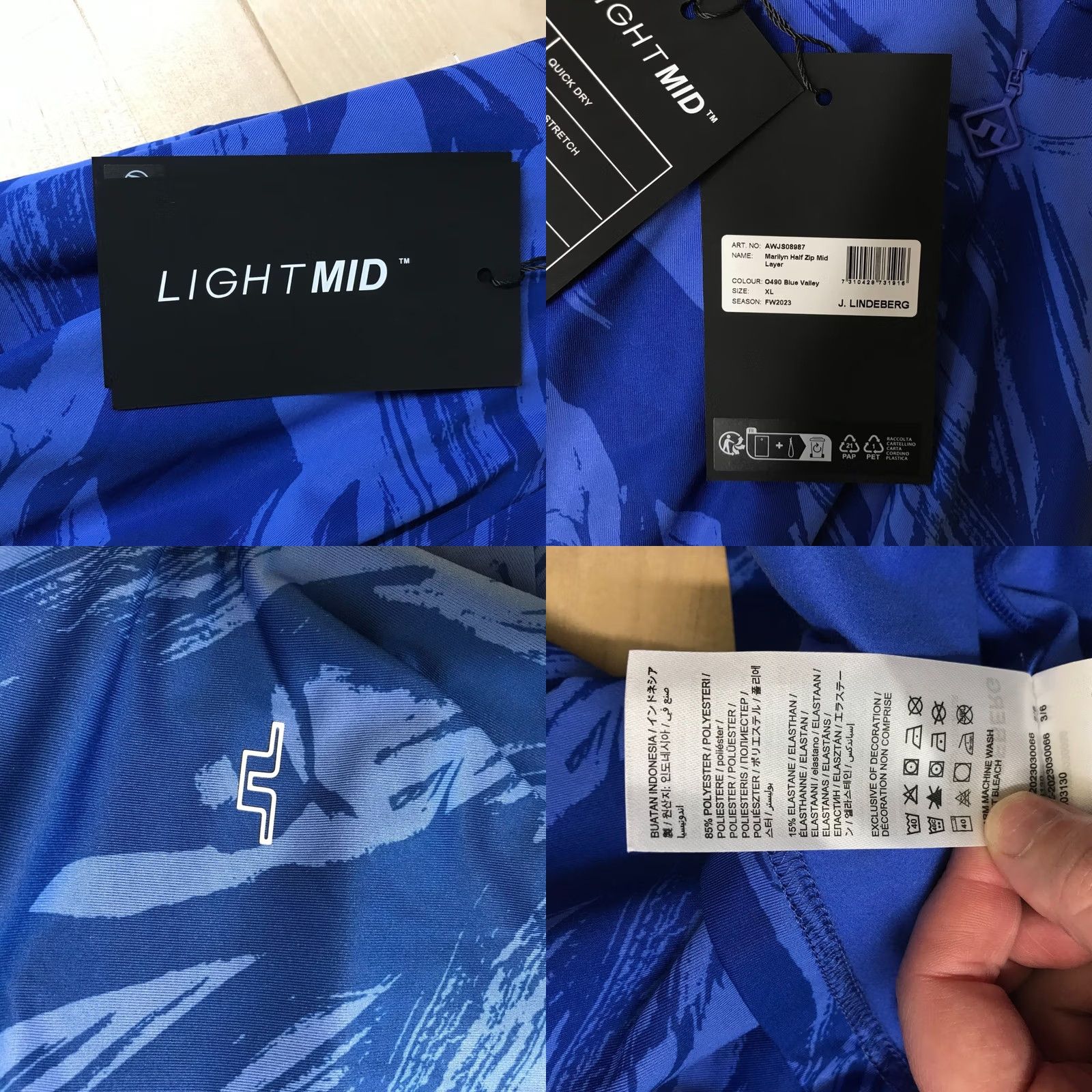 J.Lindeberg J. LINDEBERG MARILYN HALF ZIP MID LAYER PULLOVER TOP BLUE WOMEN'S XL Size XL / US 12-14 / IT 48-50 - 8 Thumbnail
