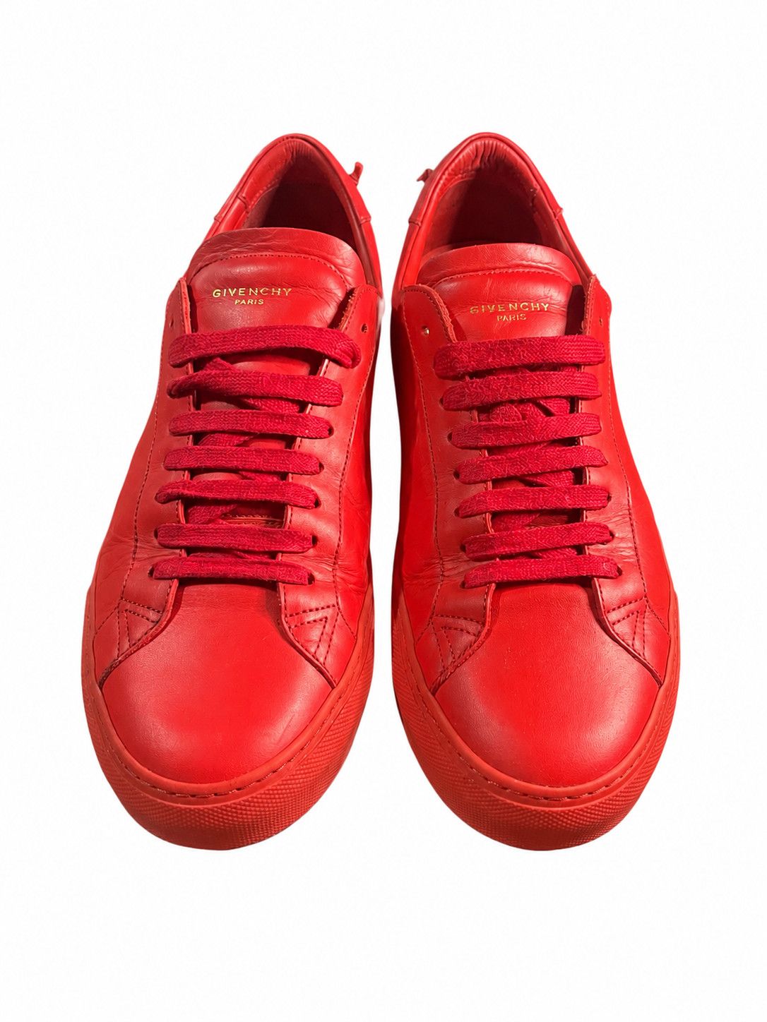 Givenchy Givenchy Paris Red Leather Low Top Sneakers EU43 Men's Shoes Size US 10 / EU 43 - 2 Thumbnail