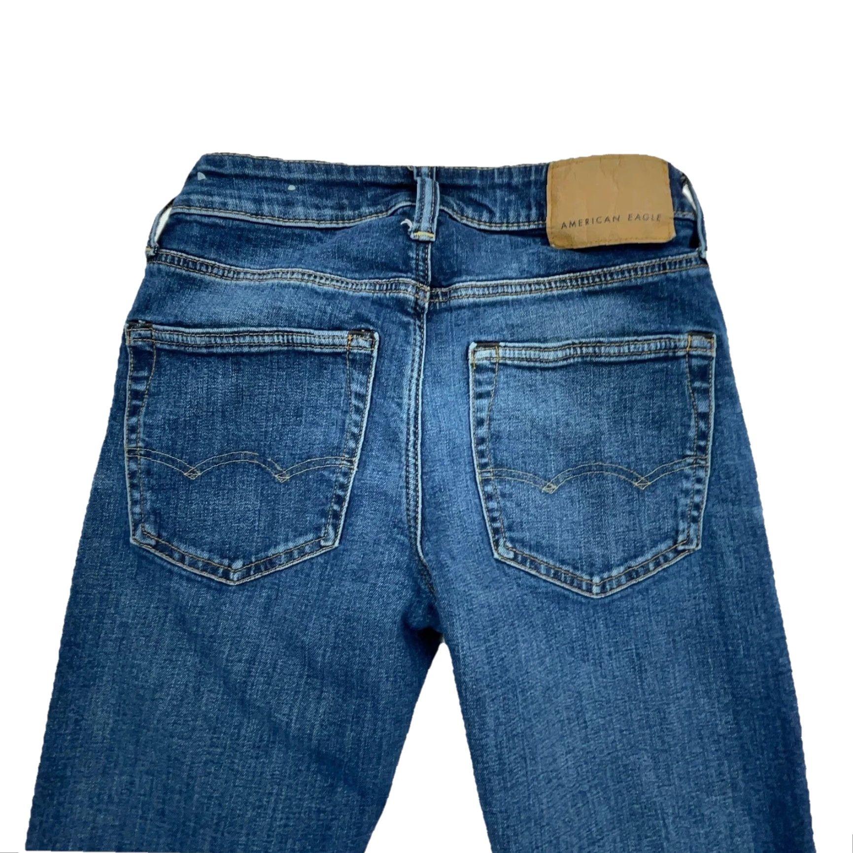 American Eagle Outfitters American Eagle Jeans Men Athletic Fit Dark Wash Blue 26x28 5-Pocket Denim Jeans Mens Athletic Fit 26 waist Regular Rise Mid Distressed No Vintage No Size US 26 / EU 42 - 5 Thumbnail