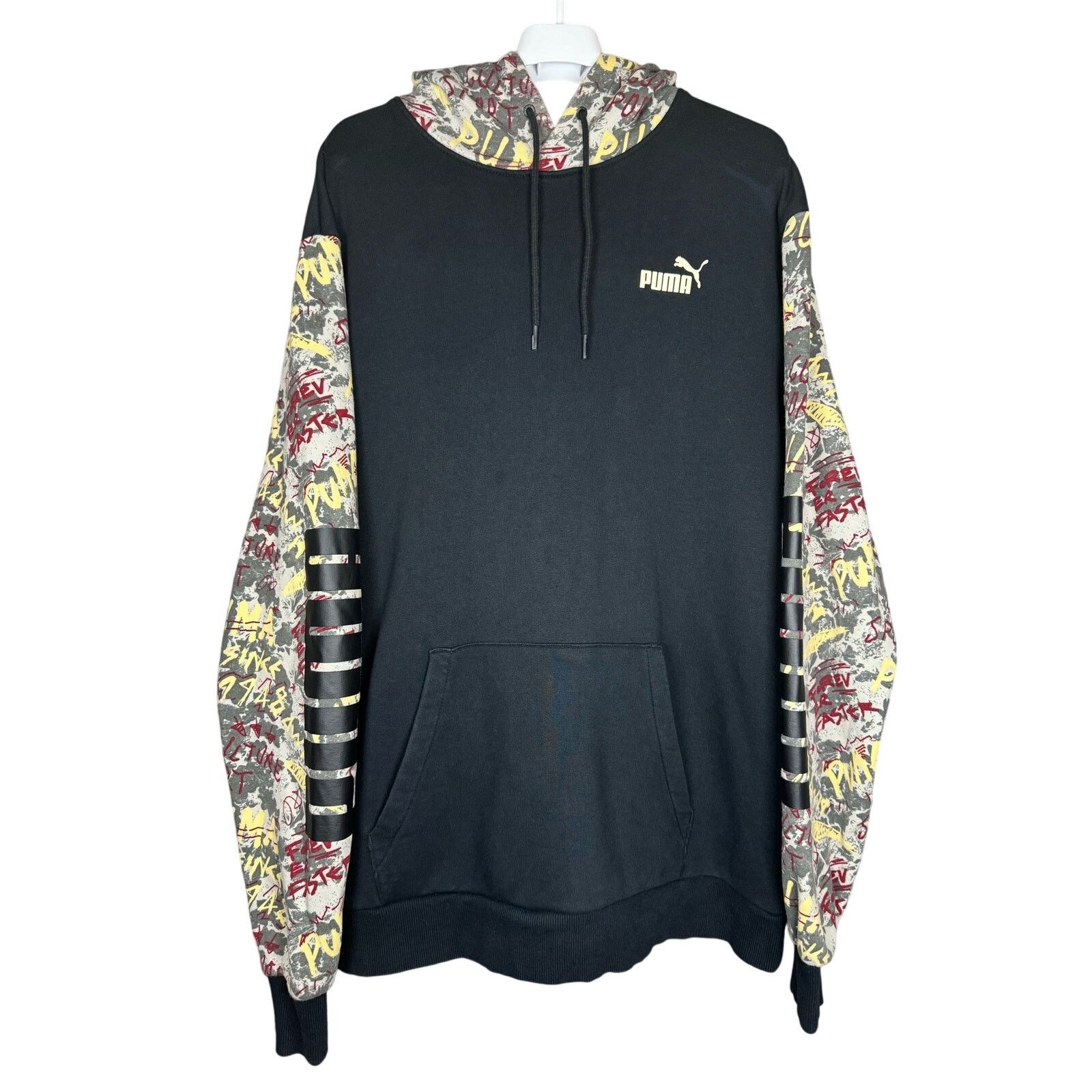 Puma Puma Graffiti Hoodie Sweatshirt Pullover Ribbed Cuffs USED Size US XL / EU 56 / 4 - 4 Thumbnail
