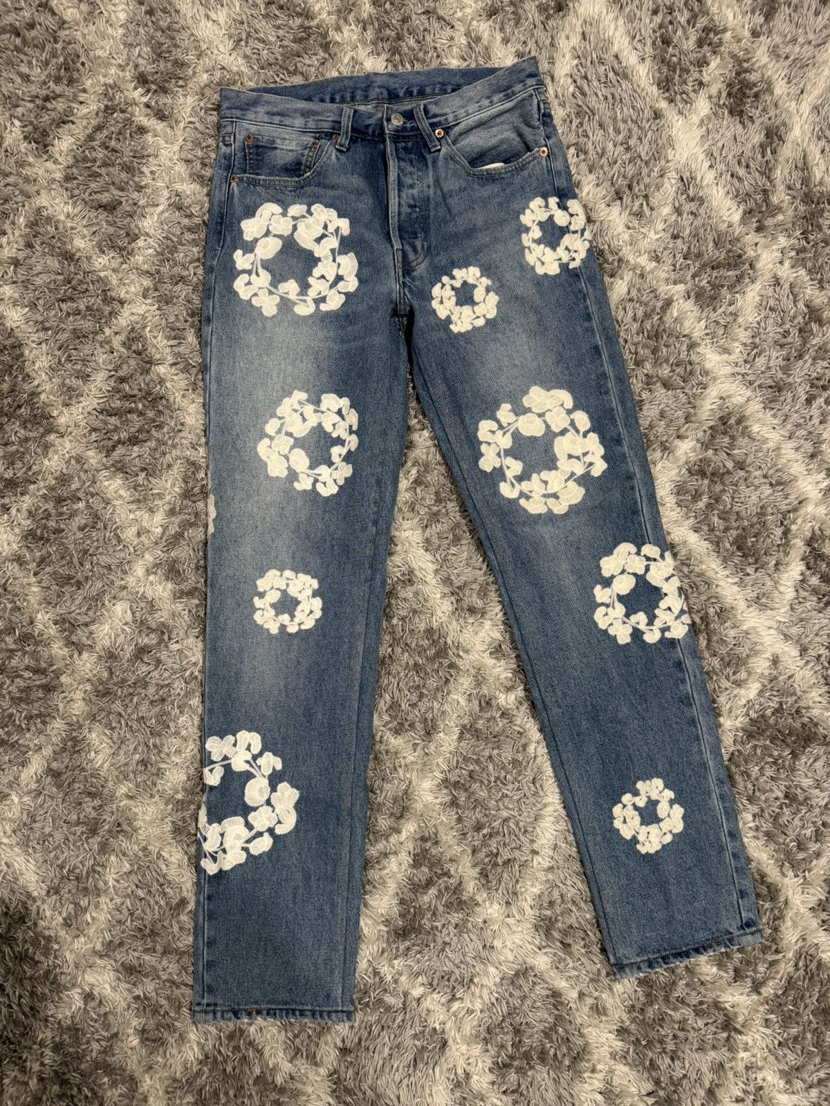 DENIM TEARS × Levi's Denim Tears X Levi’s cotton wraith chain stitch Jeans Size US 29 - 1 Thumbnail