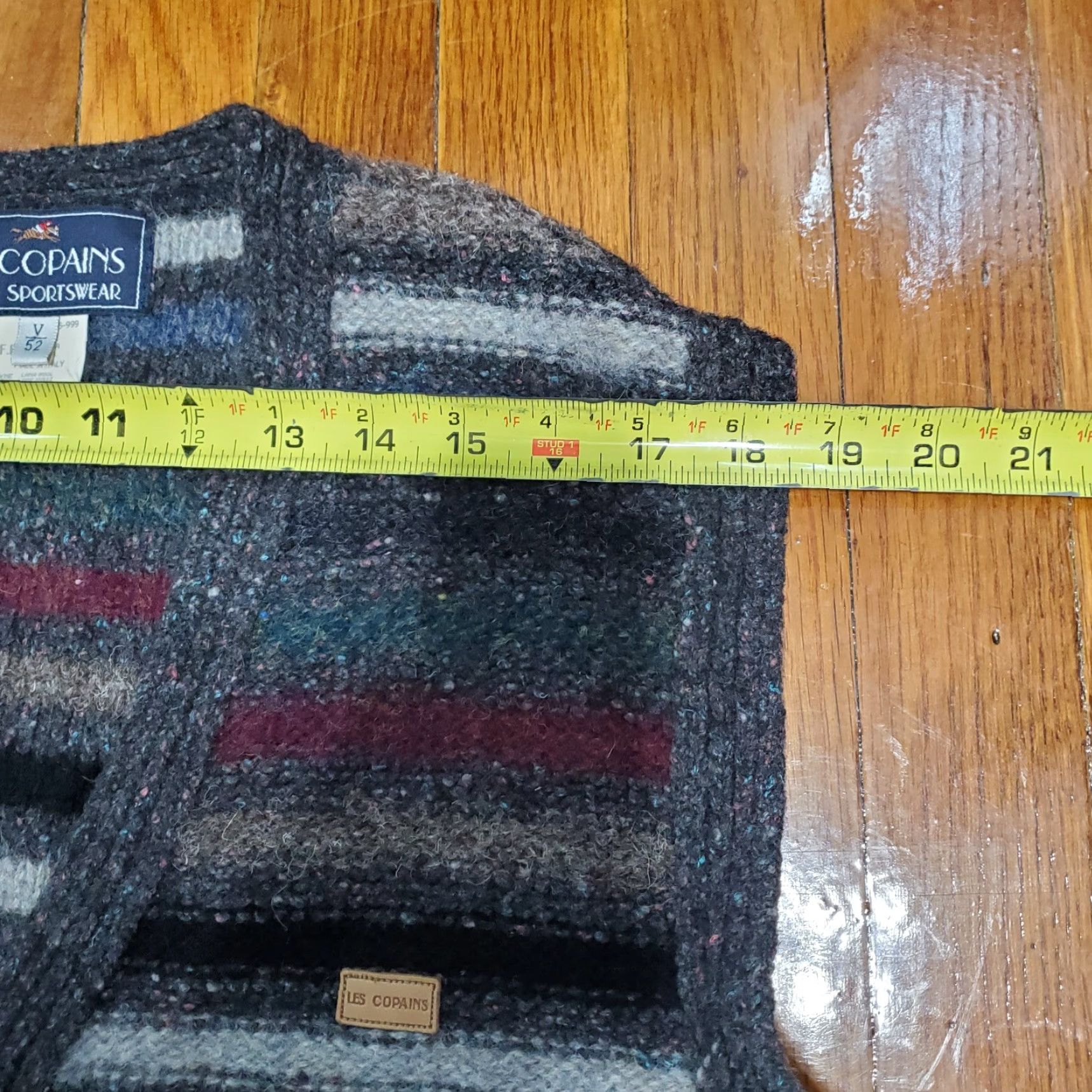 Les Copains VTG Les Copains Sportswear Striped Oversized Wool Silk Cardigan Vest XL Multicolor 1980s Rare Mens Womens? Size XL / US 12-14 / IT 48-50 - 7 Thumbnail