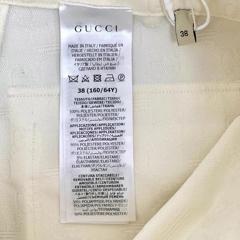 Gucci Gucci Beige striped webbing logo dark pattern full print c Size 25" / US 0 / IT 36 - 8 Thumbnail