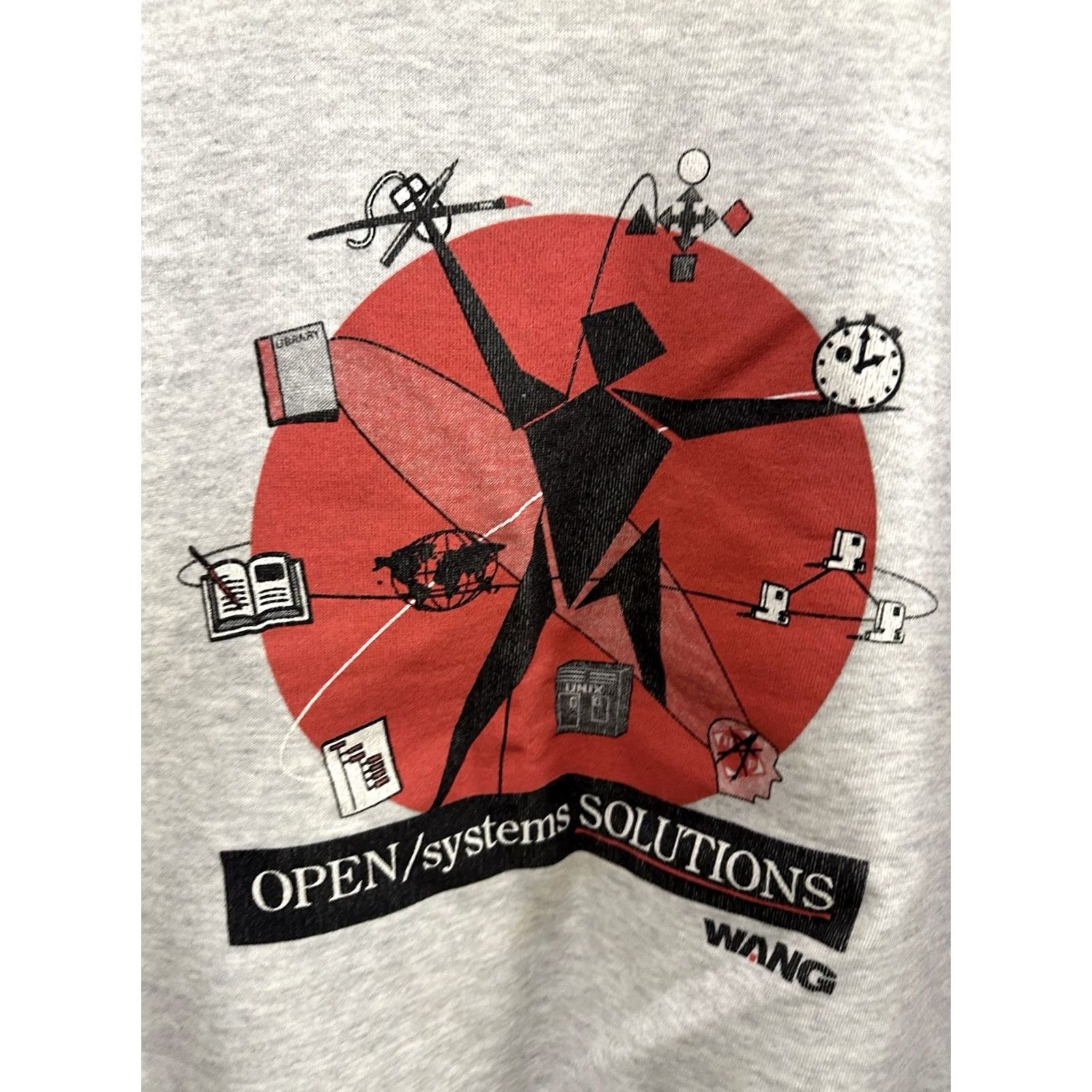 Hanes VTG 90s OSSI Data Storage Sweatshirt XL Gray Mens Hanes Pullover Dressing 90s Open Systems Solutions OSSI WANG Size US XL / EU 56 / 4 - 2 Thumbnail