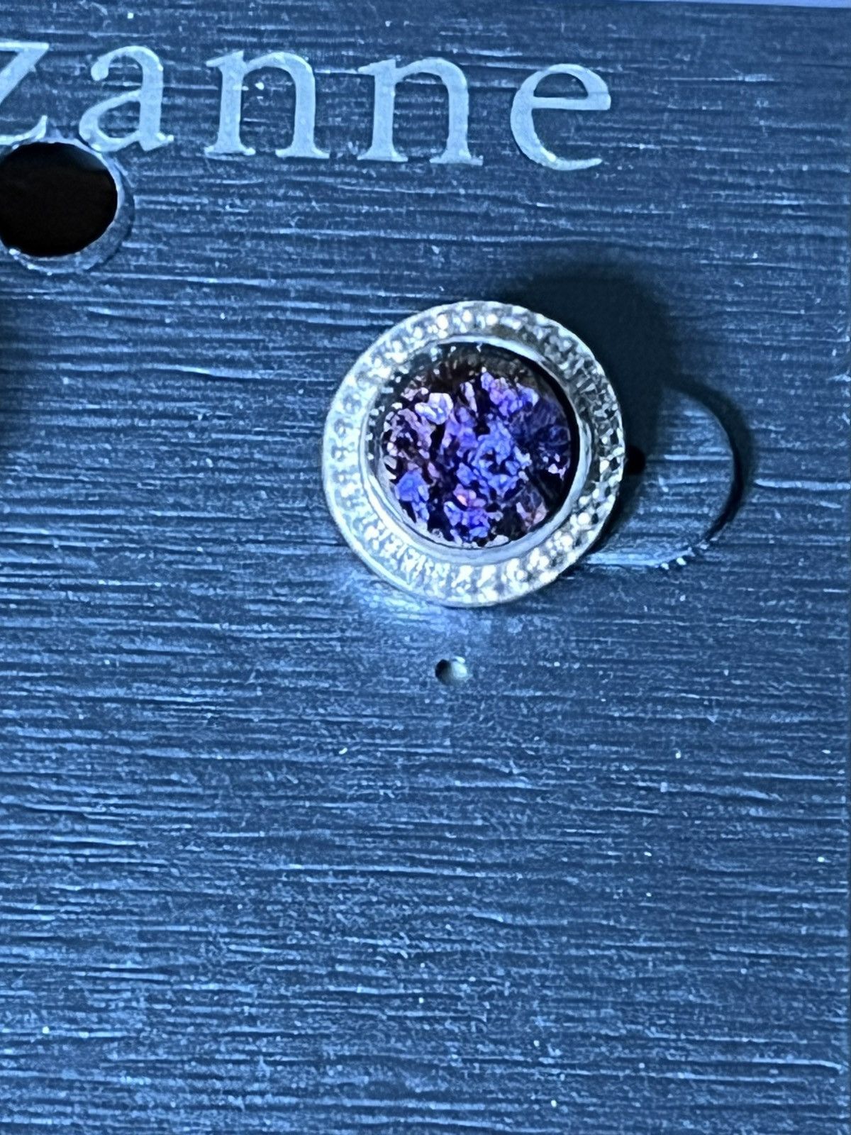 Other Round Druzy Stud Earrings Silver Sparkle Unbranded Costume Size ONE SIZE - 2 Thumbnail