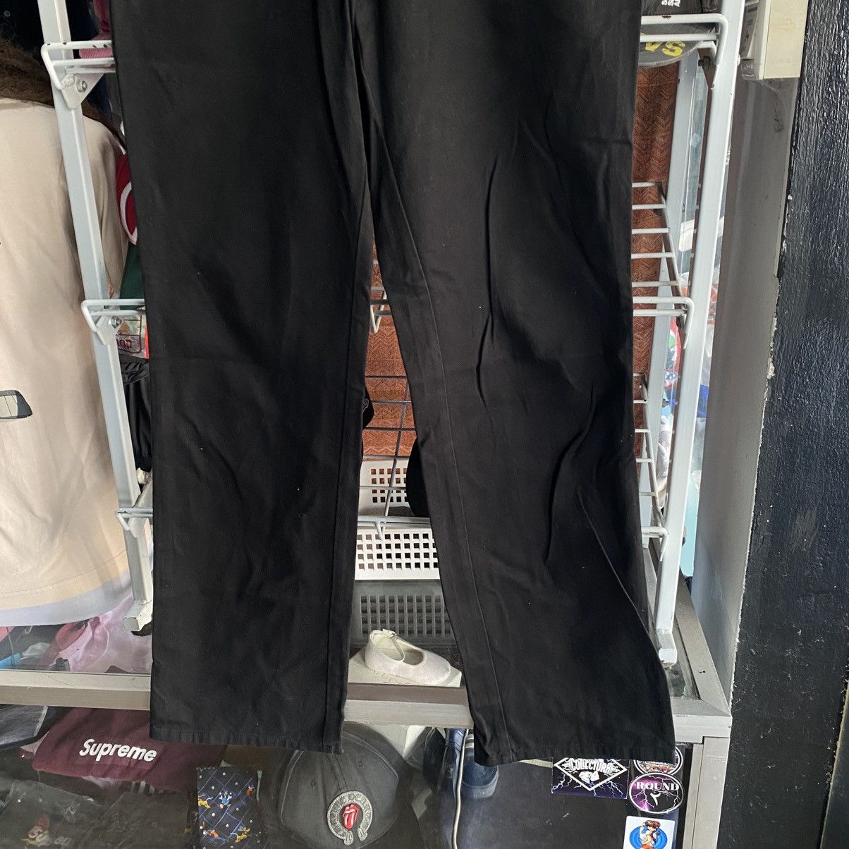 agnes b. Agnes B. Homme Paris Men's Black Loose Fit Chino Pants Size US 30 / EU 46 - 4 Thumbnail