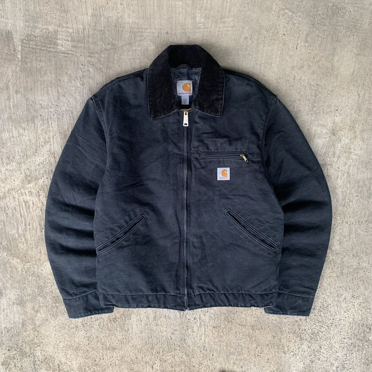 Carhartt × Made In Usa × Vintage Carhartt Detroit Jacket J001-BLK 