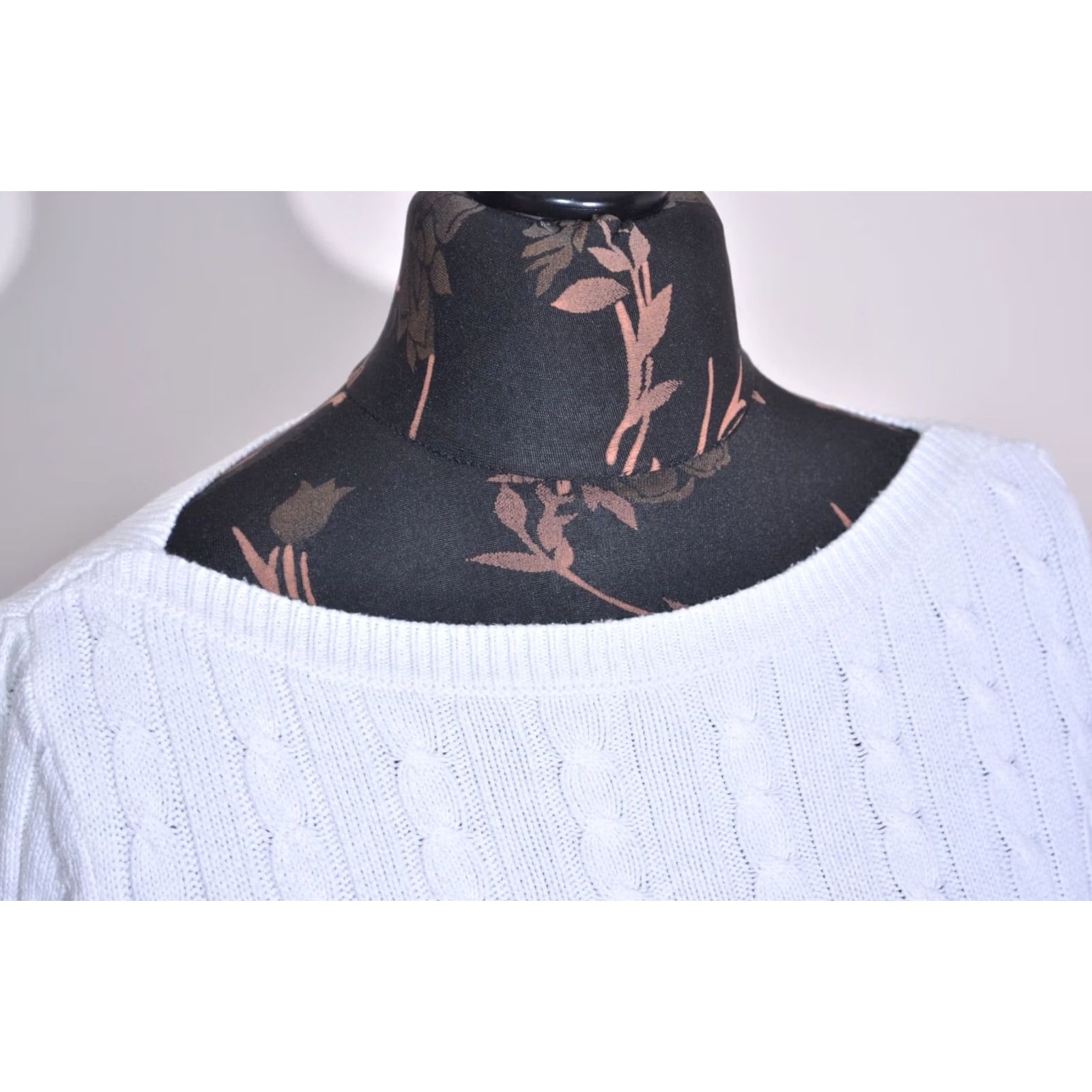 Ralph Lauren Lauren Ralph Lauren Jumper Shirt Women XS Cable Knit Cotton White Pullover Knit Logo - Size XS / US 0-2 / IT 36-38 - 5 Thumbnail