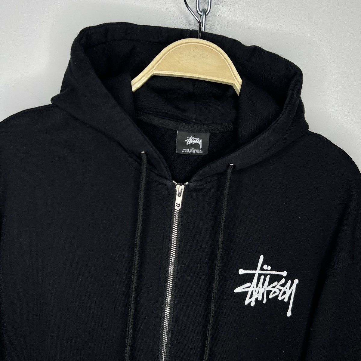 Stussy Stussy Zip Up Hoodie Sweatshirt Hooded Big Spellout Logo Size US L / EU 52-54 / 3 - 5 Thumbnail