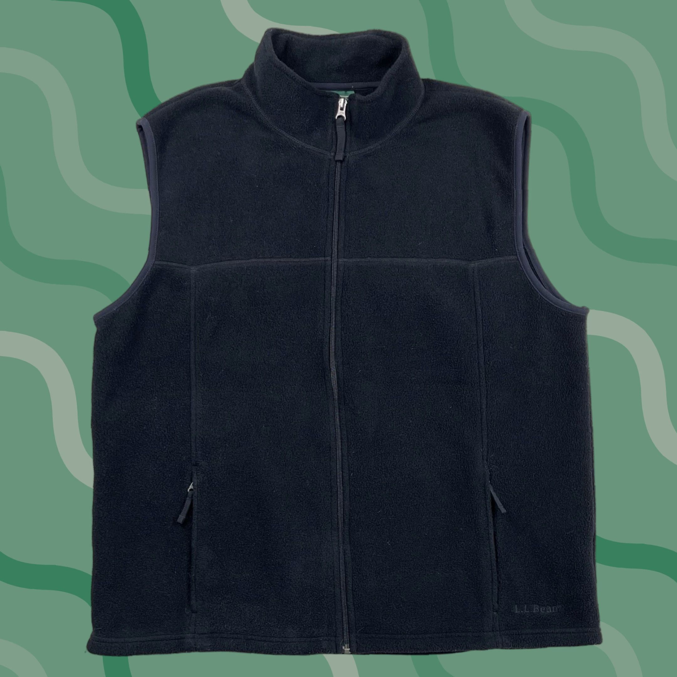 Vintage VINTAGE L.L. Bean Vest Black Fleece Full Zip Pockets Hiking Outdoor Men Size L Size US L / EU 52-54 / 3 - 1 Thumbnail