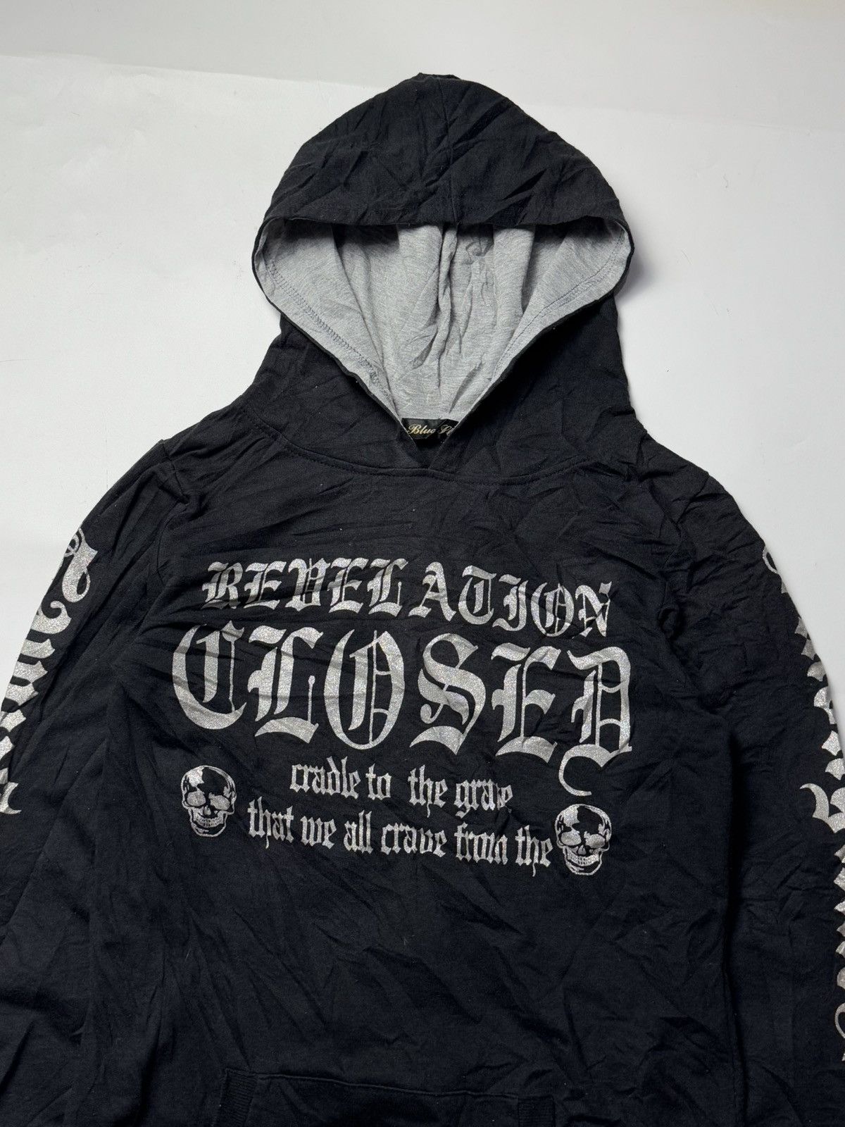 If Six Was Nine × Japanese Brand × Le Grande Bleu (L.G.B.) Japanese Hoodie Poem Skulls Crosses Smokytimes Size US S / EU 44-46 / 1 - 4 Thumbnail