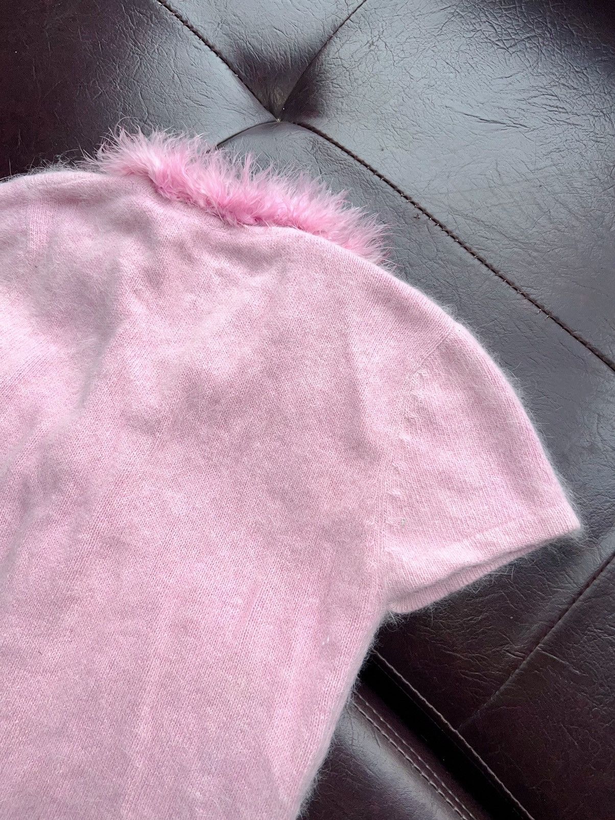 Japanese Brand Y2k pastel pink mohair fur top 💗🎀 Size S / US 4 / IT 40 - 7 Thumbnail