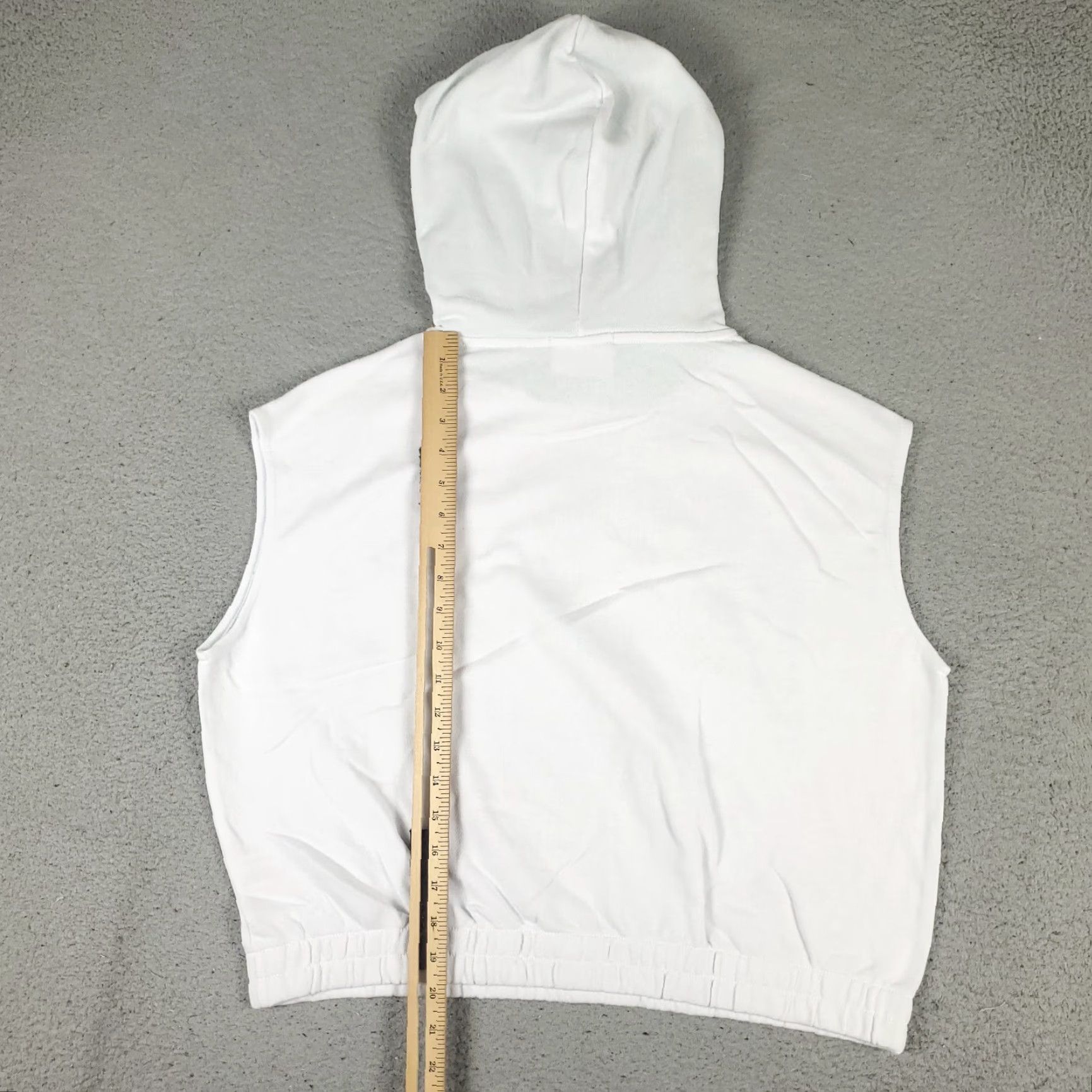 Zara VINTAGE Zara Hoodie Womens Medium Casual Pullover Sleeveless Cotton Blend White Green Detroit Sports Activewear Size M / US 6-8 / IT 42-44 - 3 Thumbnail