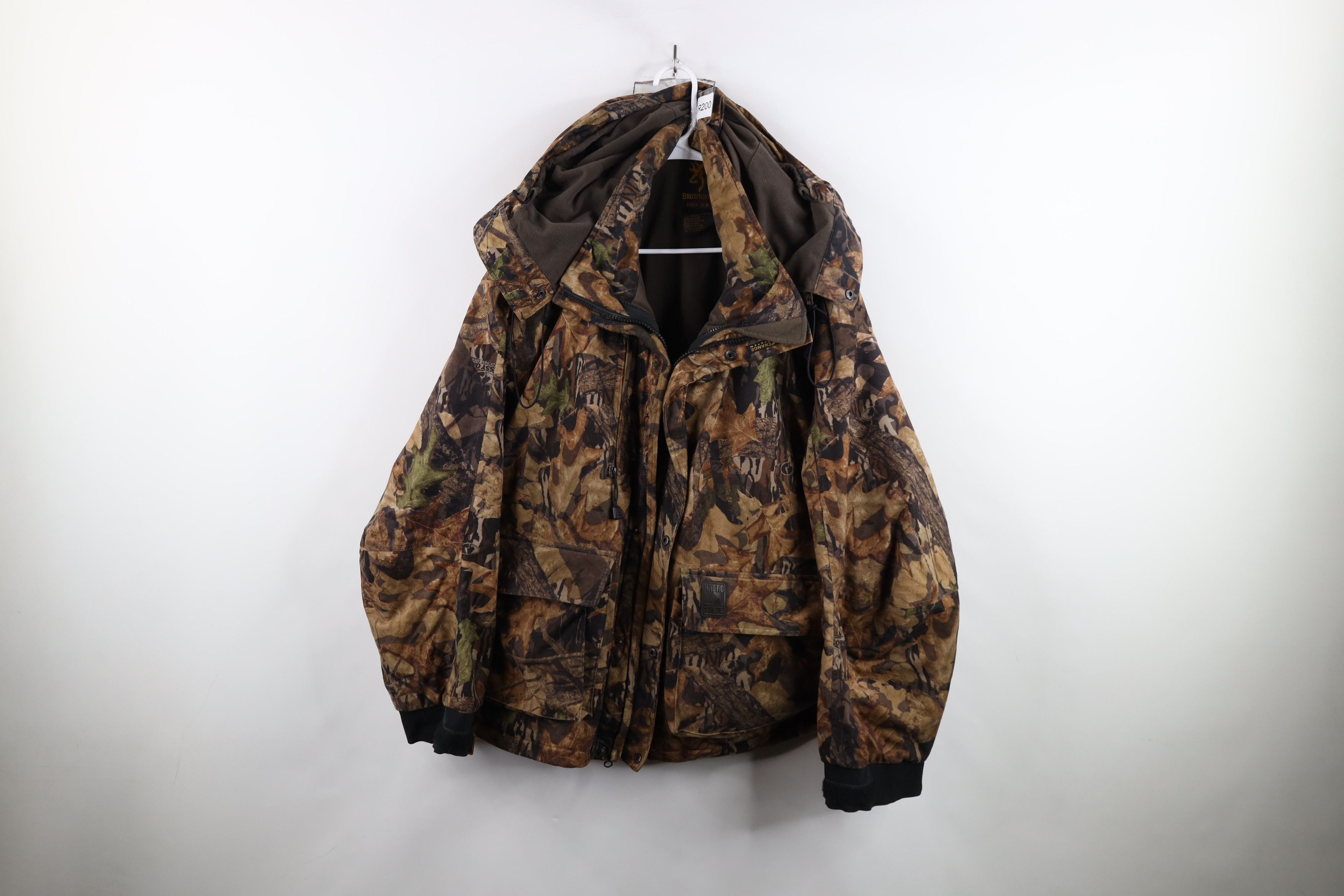 Vintage Vintage Browning Mossy Oak Camouflage Chamois Hooded Jacket Size US XL / EU 56 / 4 - 1 Thumbnail
