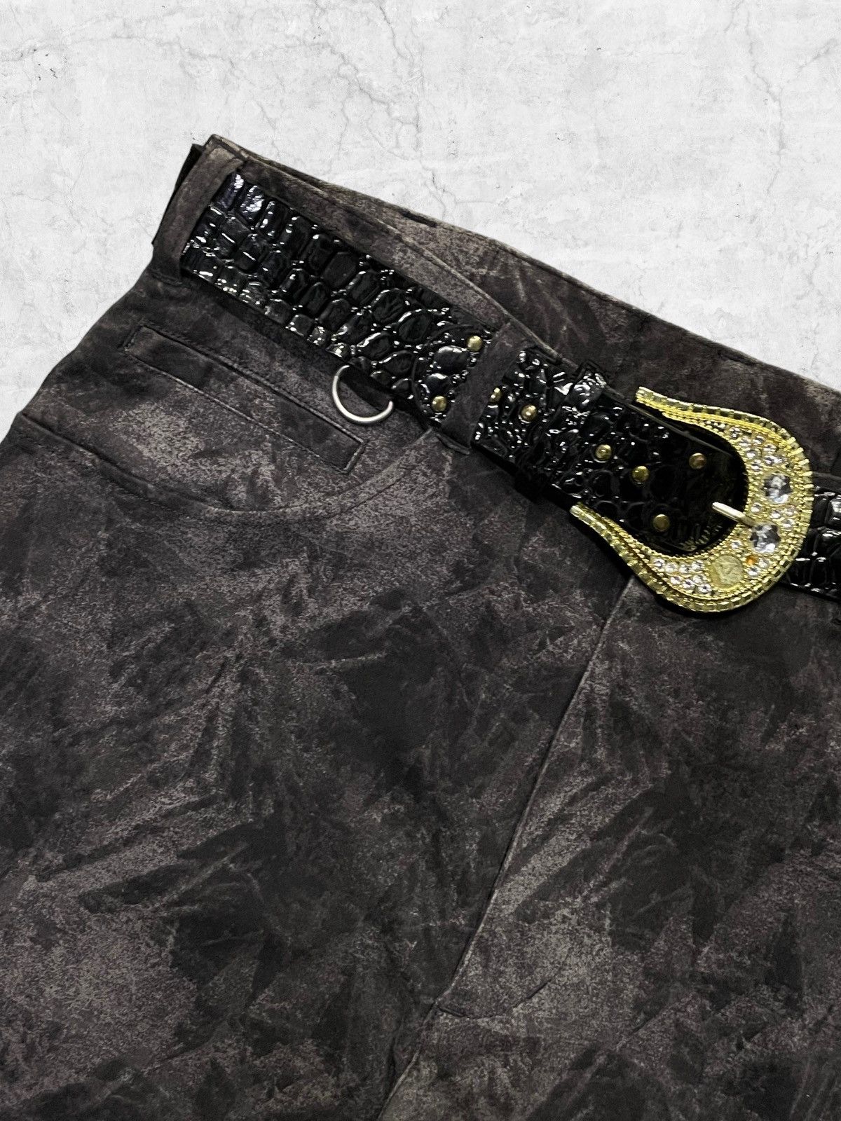 Designer × Japanese Brand × Vintage Slash Number Japan Smoke Cargo Pants With Belt Size US 32 / EU 48 - 7 Thumbnail